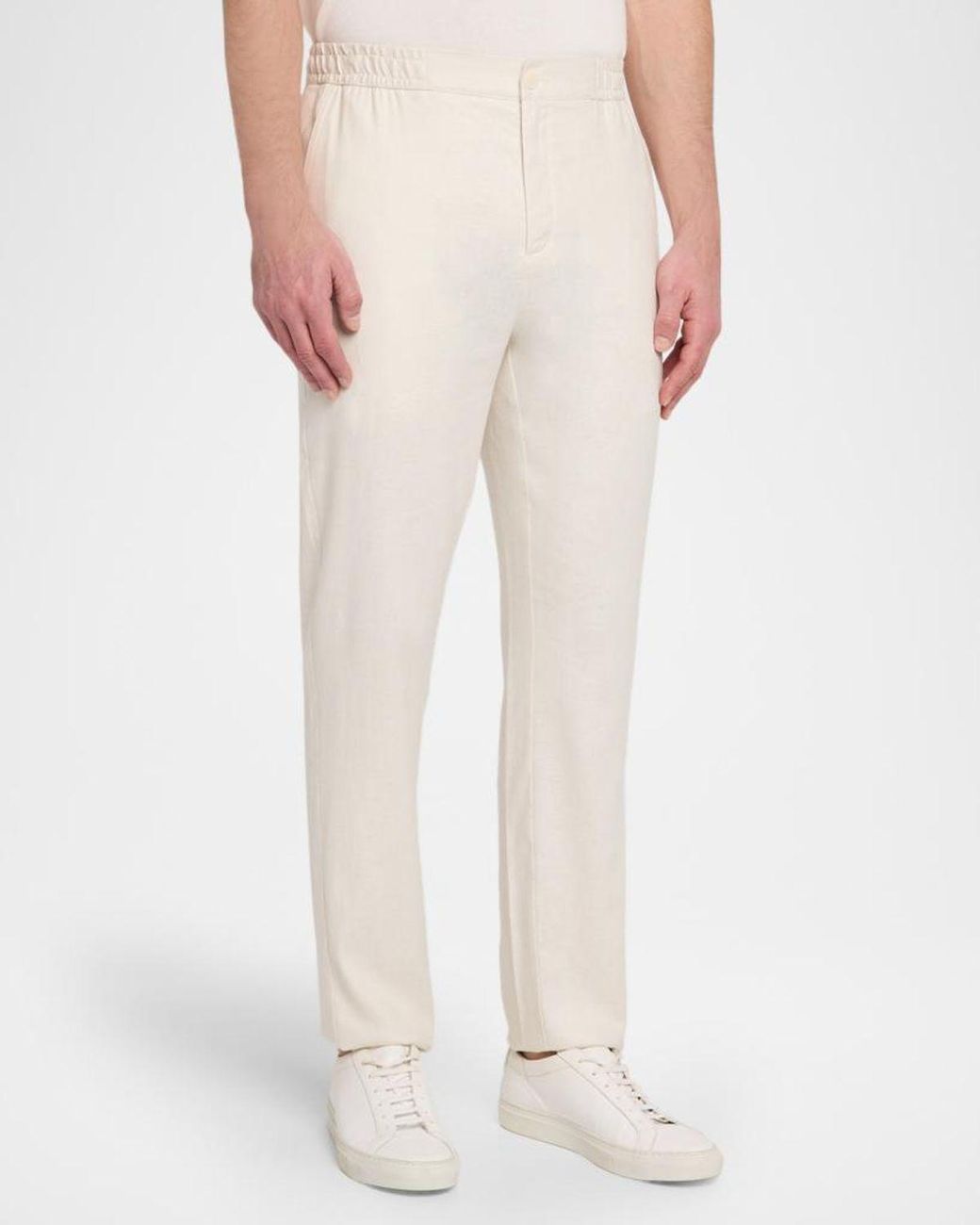 Bugatchi White Apos;S Aerolinen Drawstring Pants for men