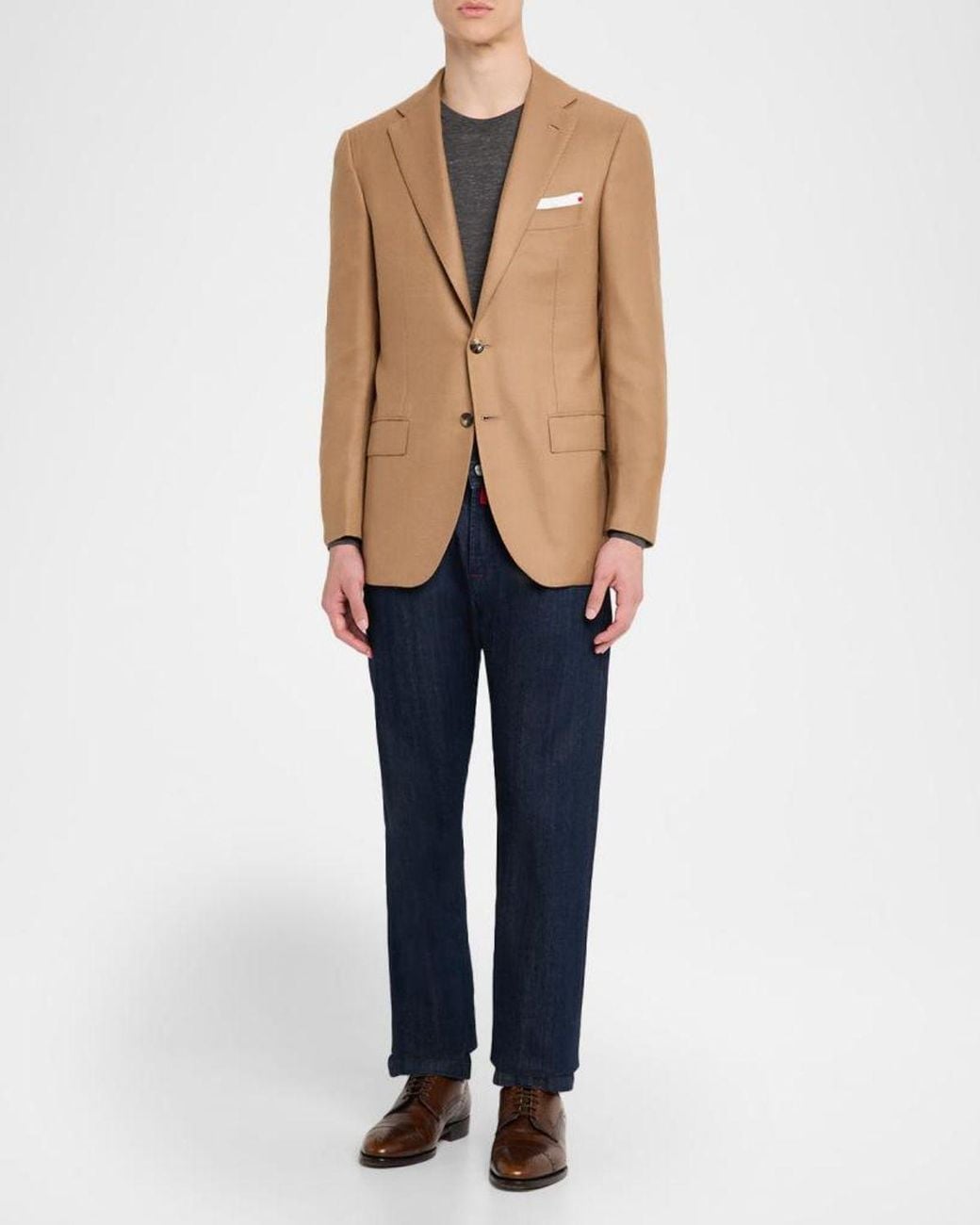 Kiton Natural Apos;S Soft Cashmere Single-Breasted Blazer for men