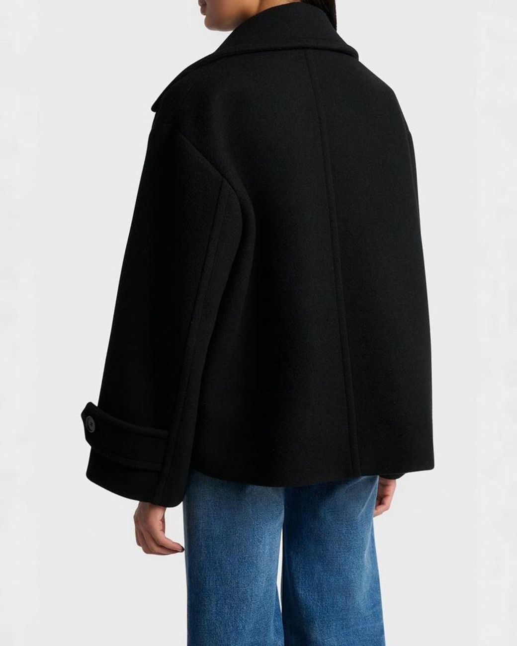 Chloé Black Double-Breasted Wool Peacoat
