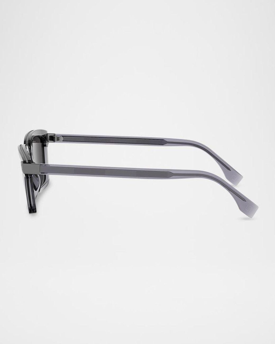 Fendi Gray Apos;S Sky Rectangular Acetate Sunglasses for men