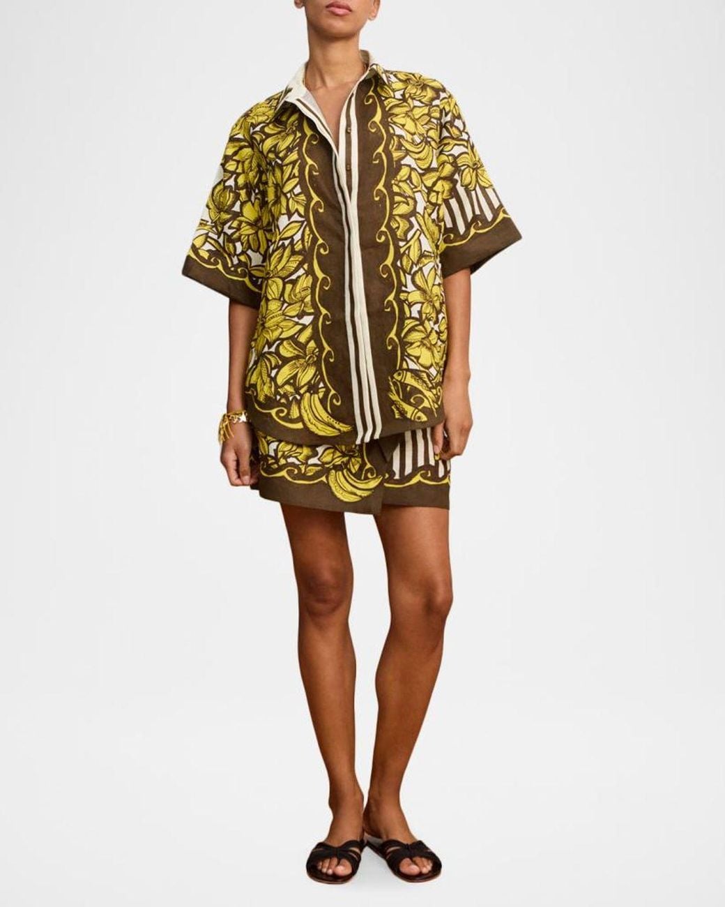 ALÉMAIS Yellow Mona Button-Front Shirt