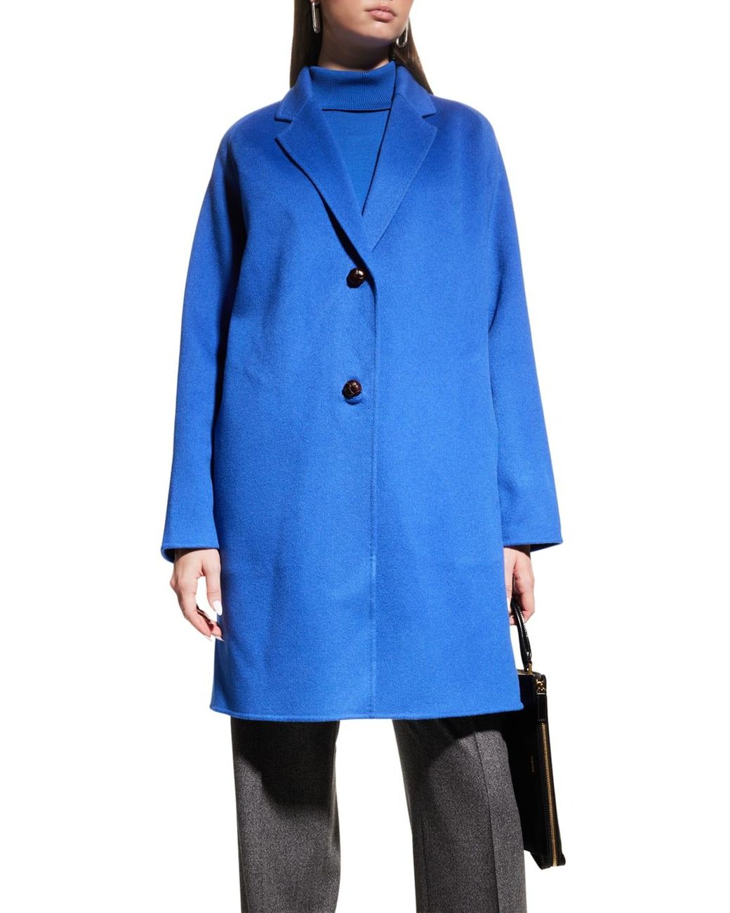 Lafayette 148 New York Two-button Cashmere Coat in Blue | Lyst
