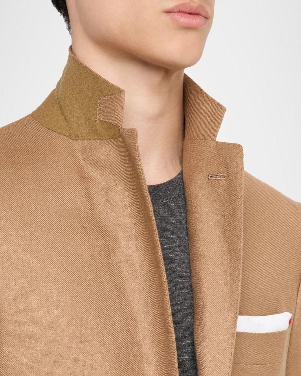 Kiton Natural Apos;S Soft Cashmere Single-Breasted Blazer for men