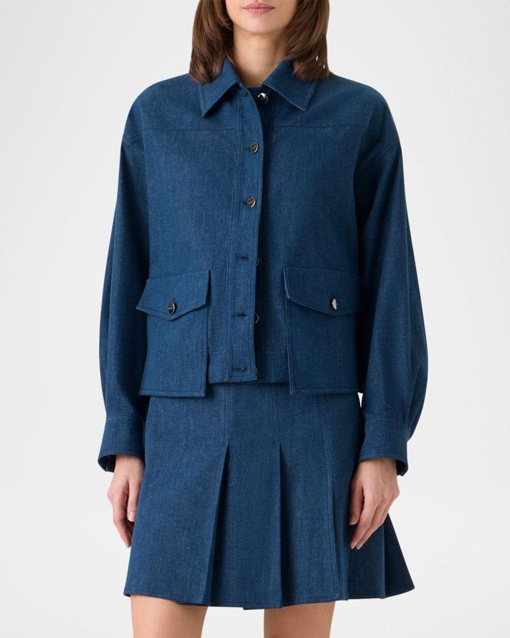 Akris Blue Hilly Stretch Denim Jacket