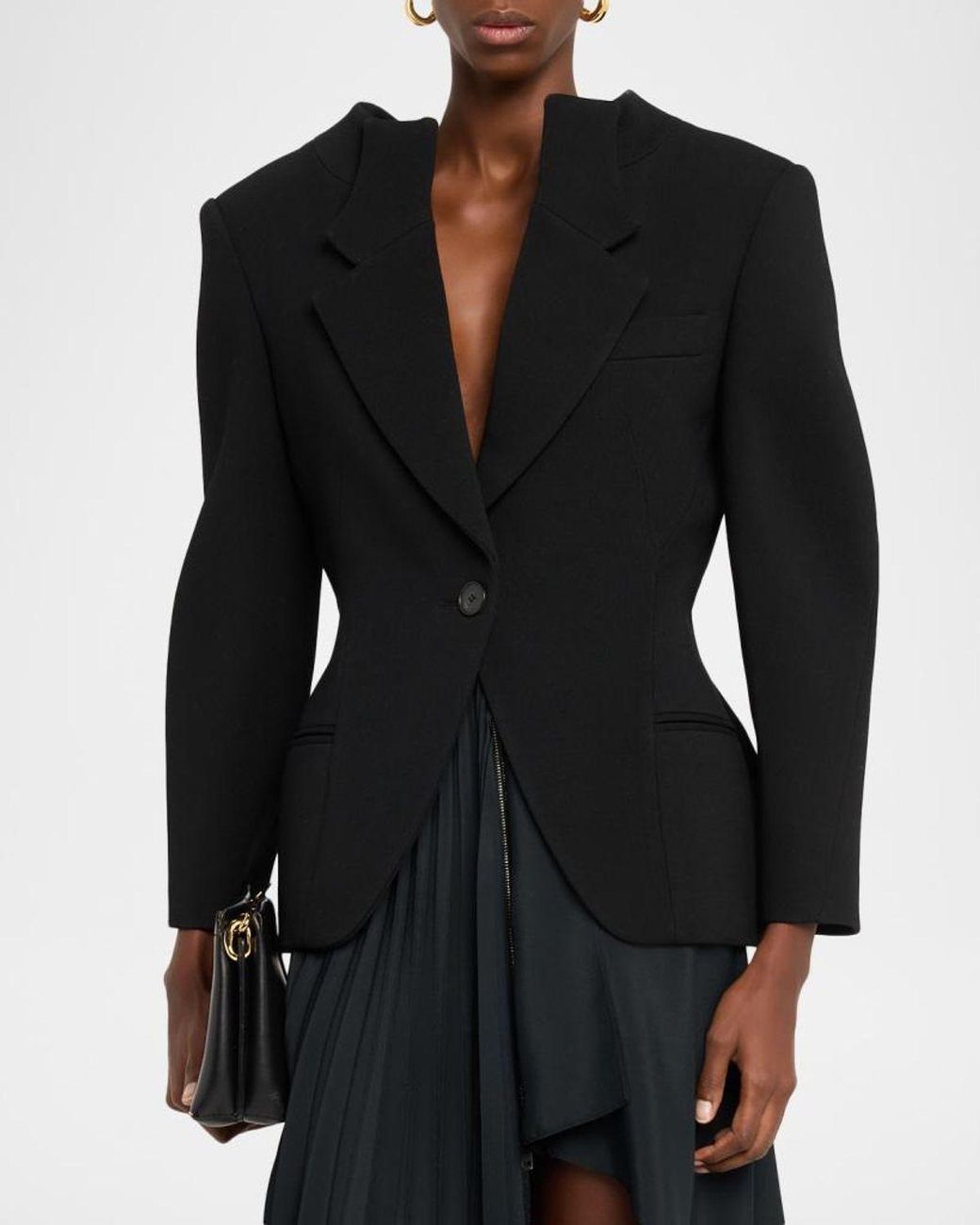 Givenchy Black Single-Breasted Slashed Jacket