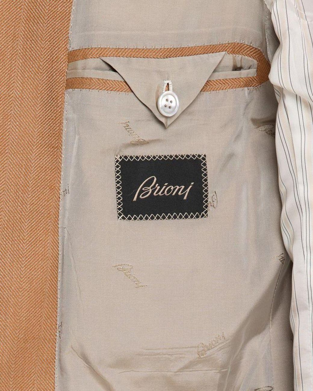 Brioni Brown Apos;S Single-Breasted Herringbone Blazer for men