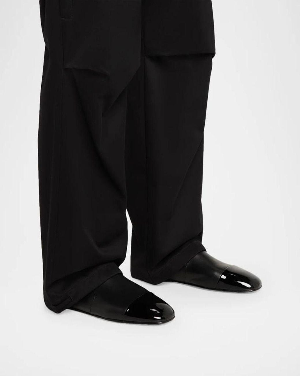 Lanvin Black Apos;S Leather Cap-Toe Loafers for men