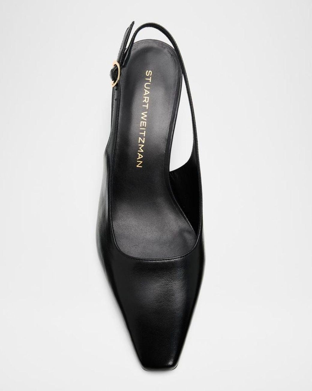 Stuart Weitzman Black 50Mm Stassi Leather Slingback Pumps