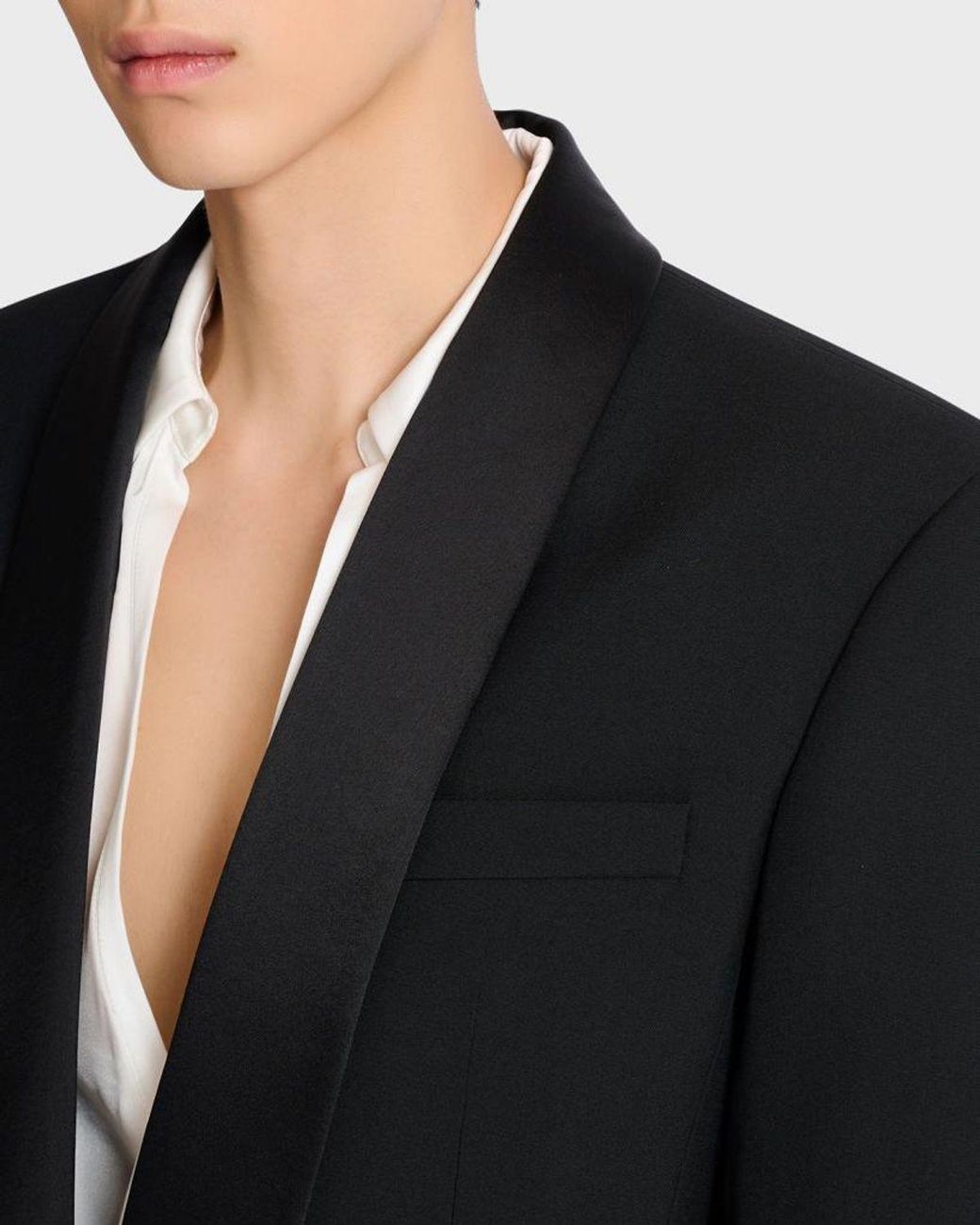 Balmain Blue Apos;S Wool Shawl Lapel Single-Button Dinner Jacket for men