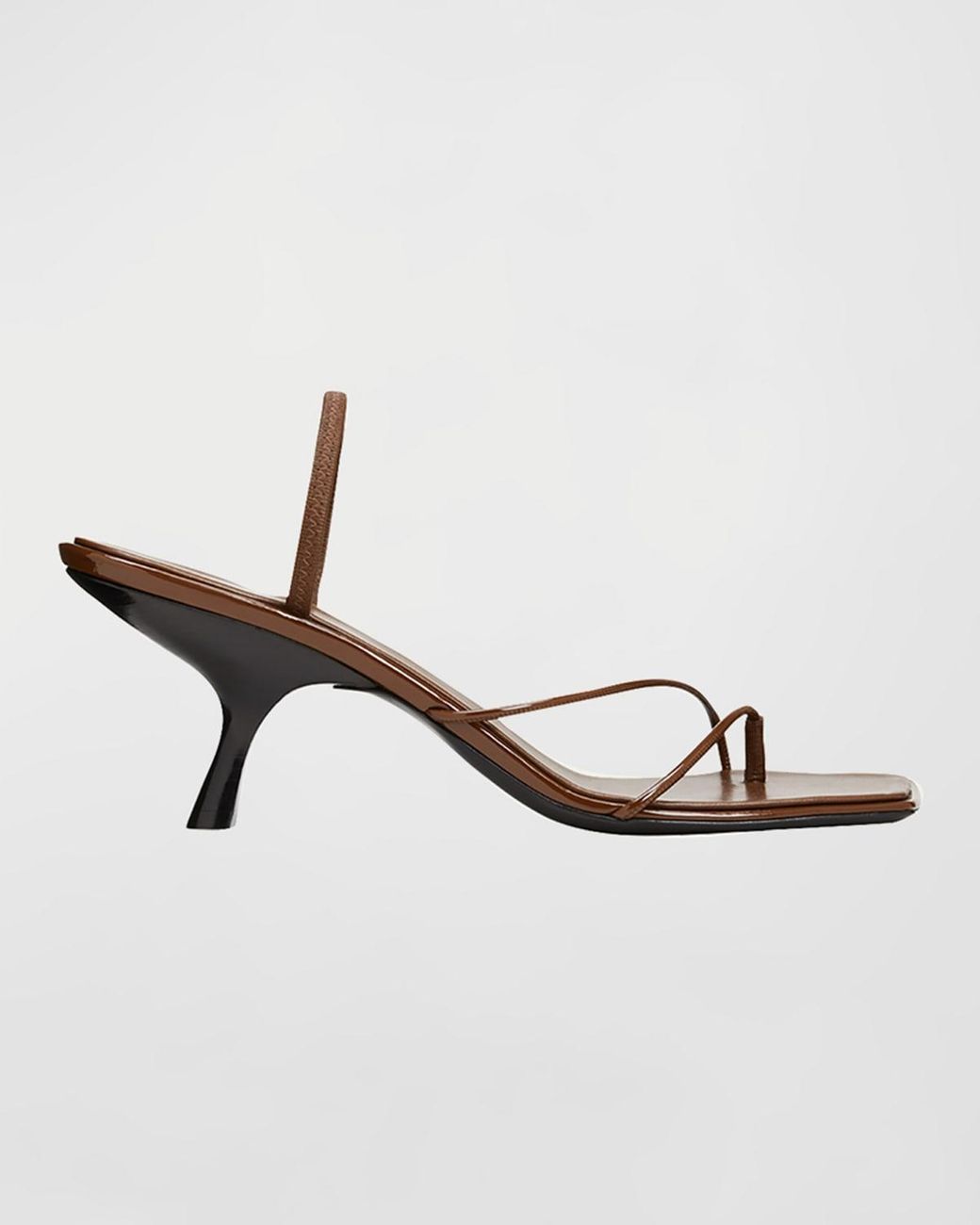 The Row Rai Patent Leather Strappy Kittenheel Sandals Lyst
