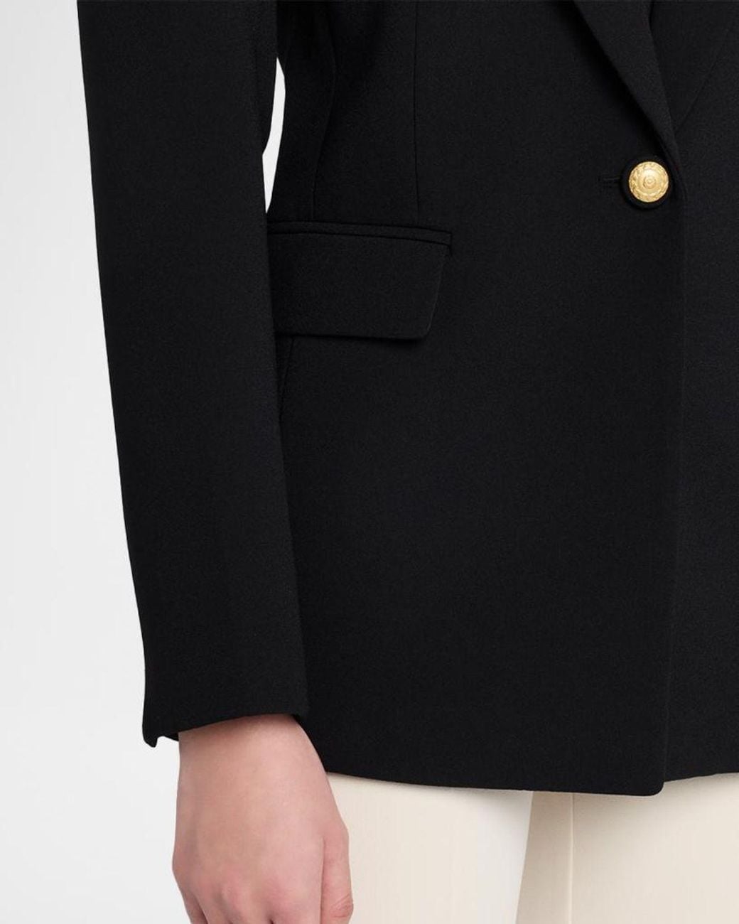 Kobi Halperin Black Rue Single-Button Crepe Jacket