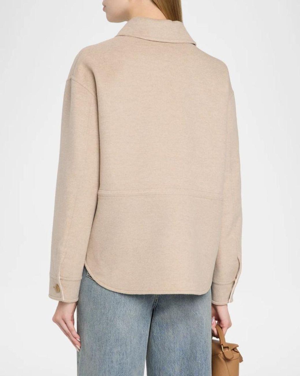 Loewe Natural Collared Wool-Cashmere Workwear Jacket