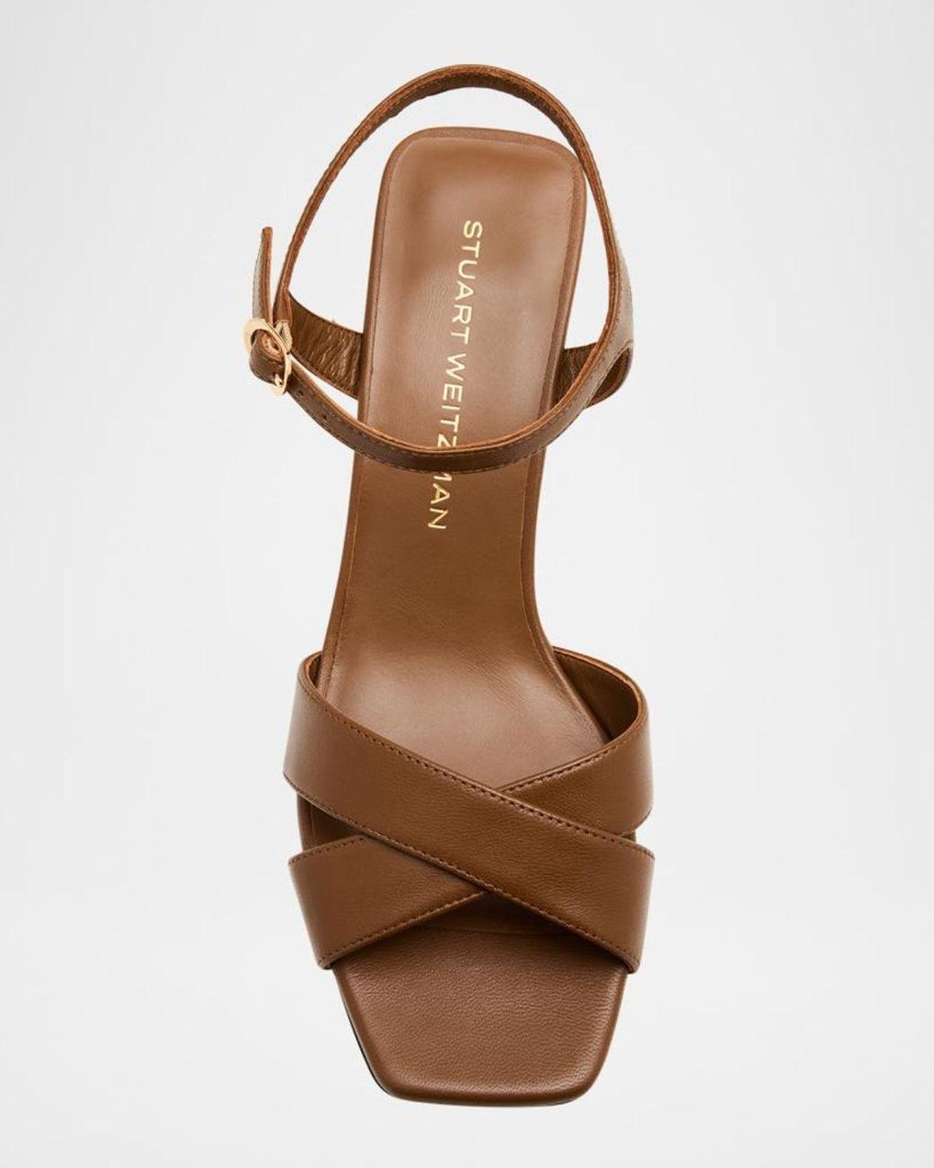 Stuart Weitzman Black 50Mm Vinnie Leather Sandals