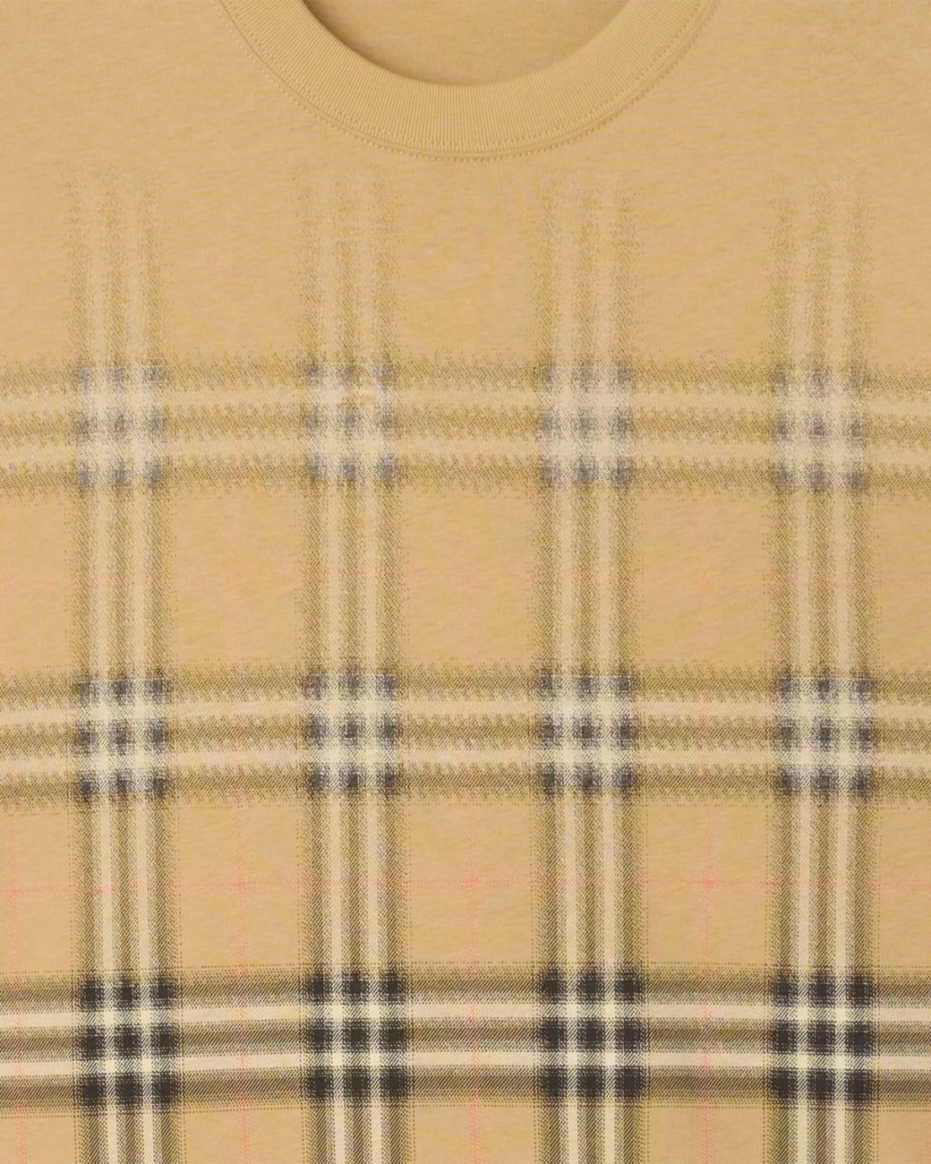 Burberry Natural Apos;S Gradient Check Cotton T-Shirt for men