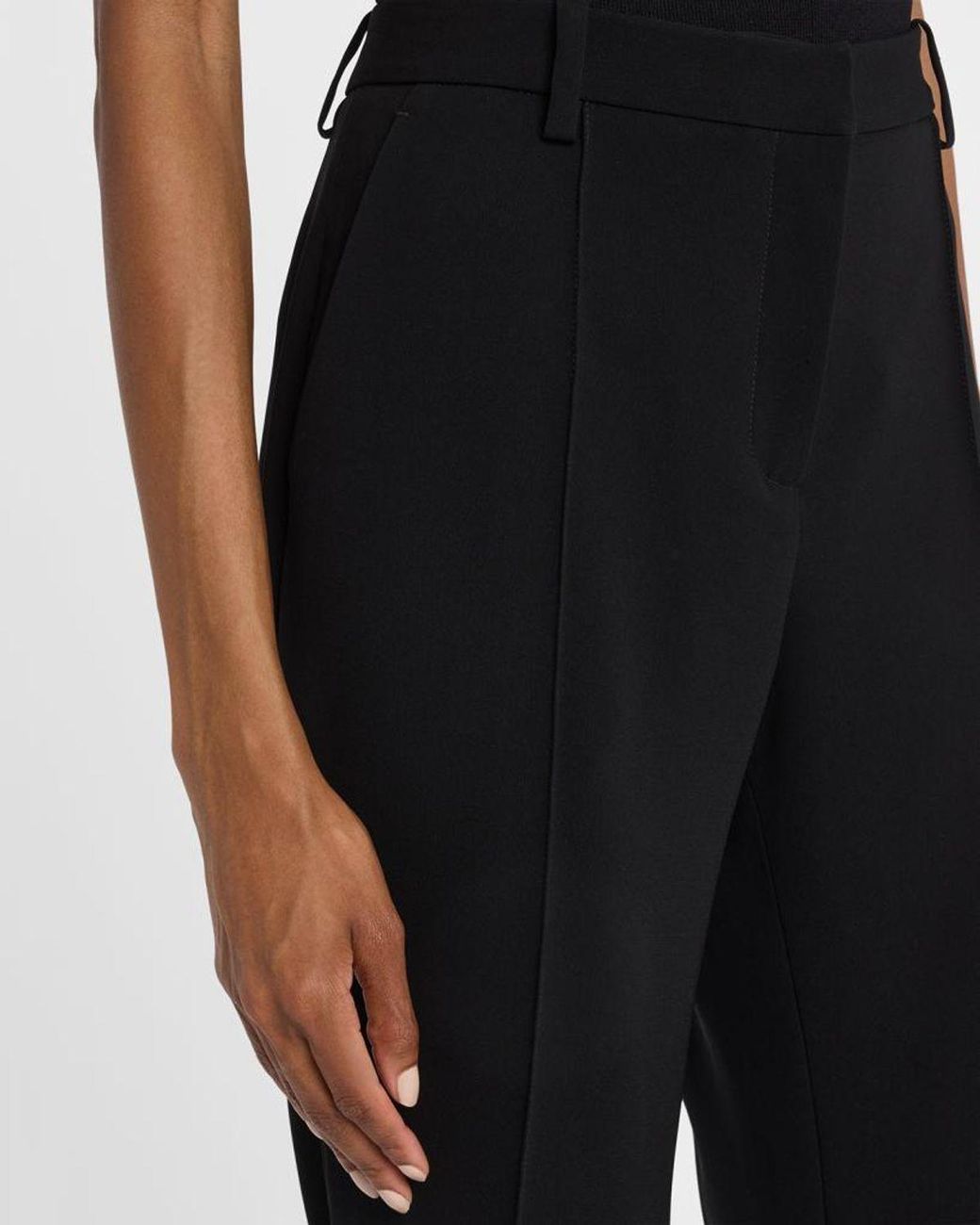 A.L.C. Black Max Cuffed Straight-Leg Pants