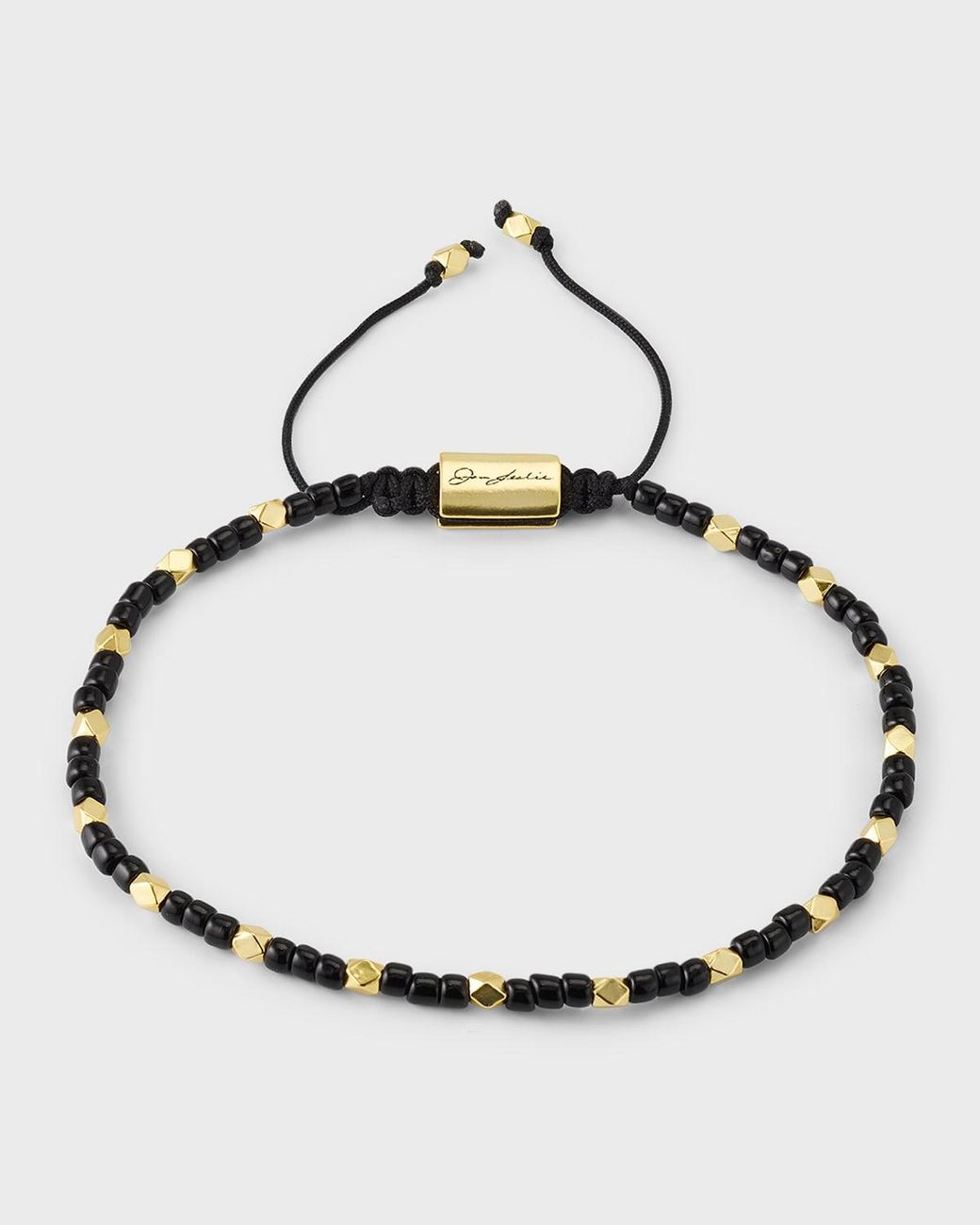 Jan Leslie Goldtone Sterling Silver And Glass Beaded Pull Cord