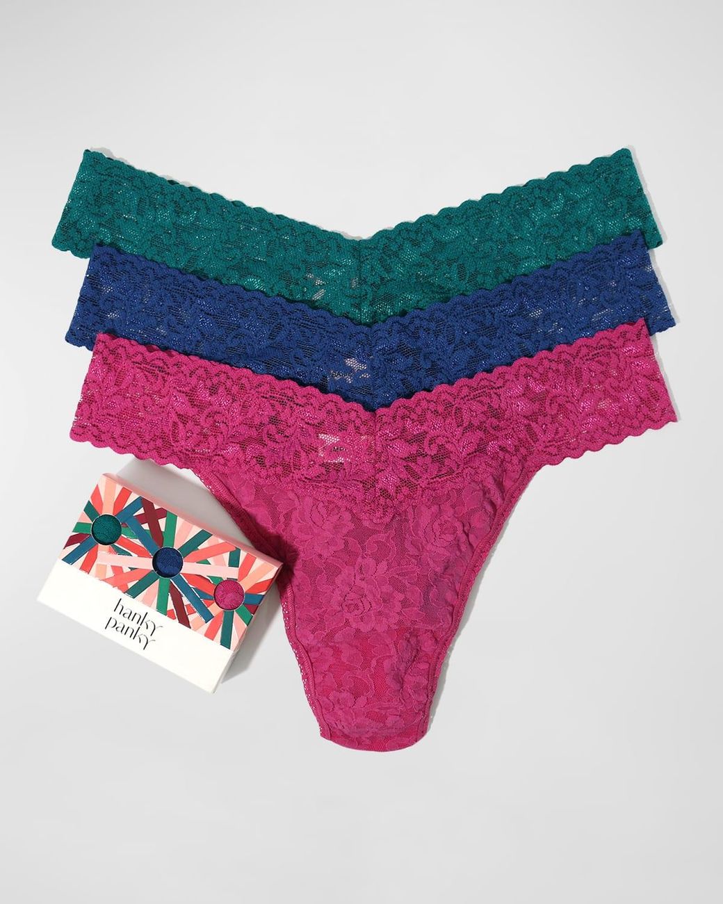 Hanky Panky Original Rise Signature Lace Thongs 3-pack | Lyst