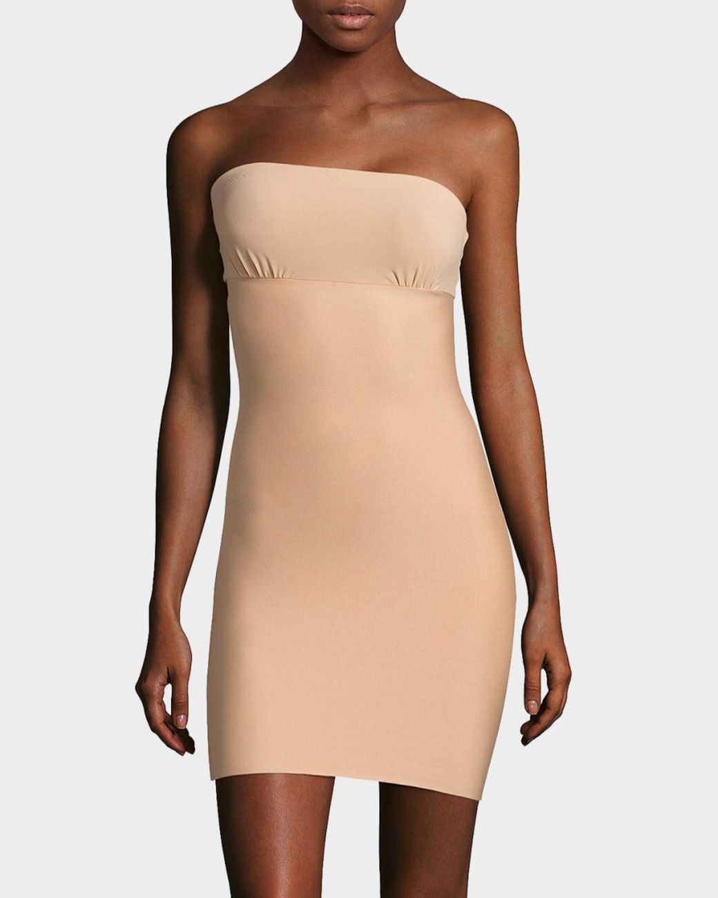White Control Slips Commando Two-Faced Tech Strapless Control Shapewear Slip in Natural | Lyst