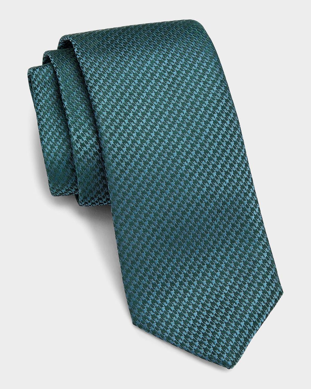 Canali Blue Apos;S Houndstooth Silk Tie for men