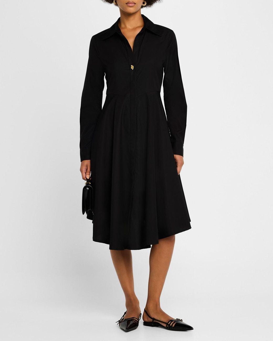 10 Crosby Derek Lam Asymmetrical Cotton Shirtdress in Black Lyst