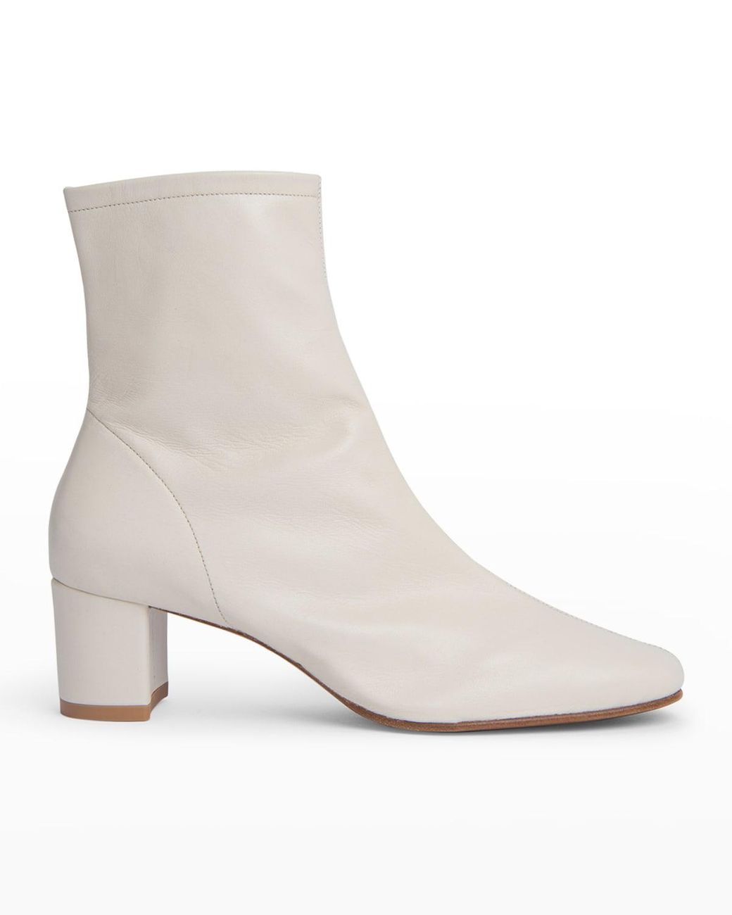 BY FAR Sofia Leather Penny Booties in White | Lyst