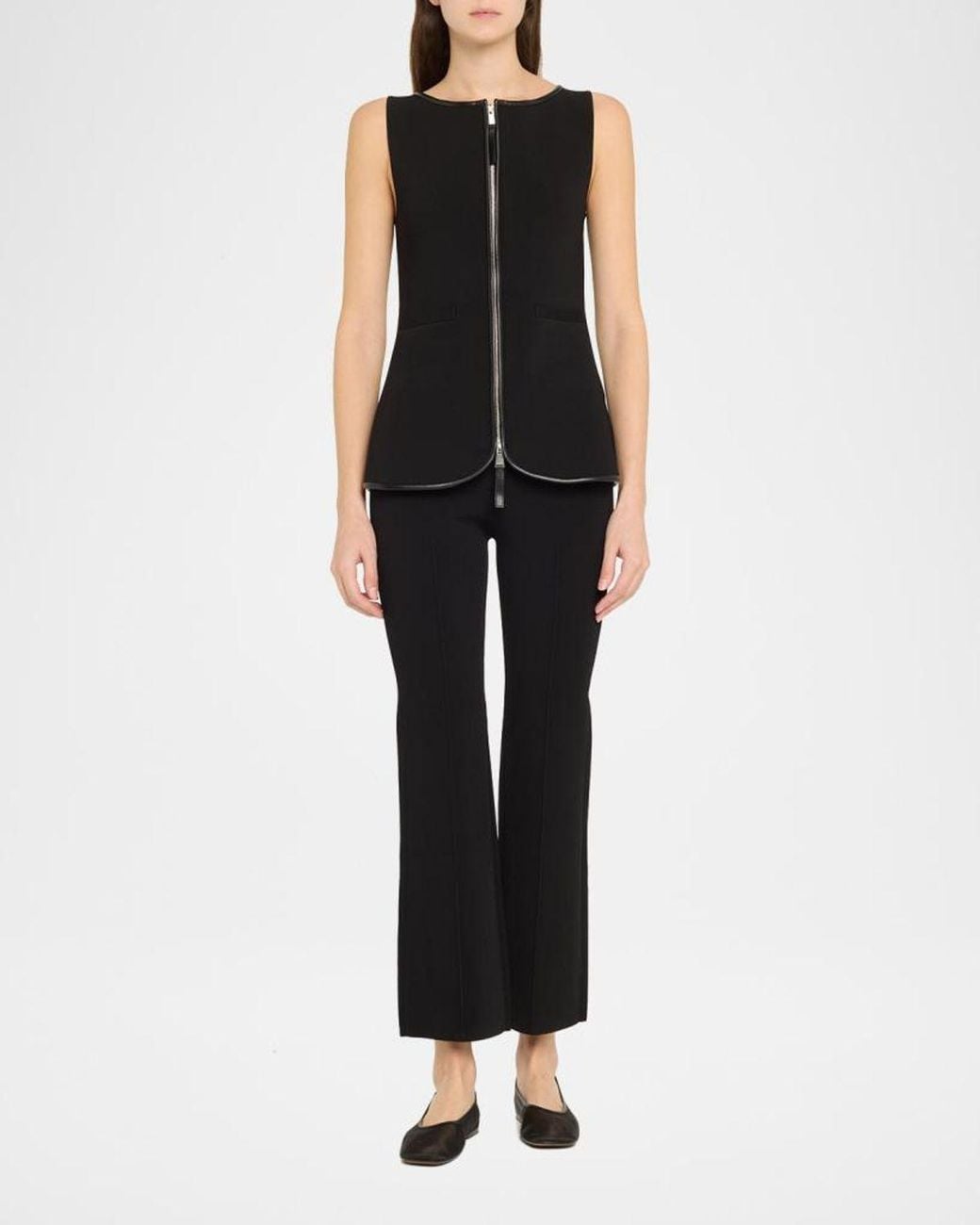 Jonathan Simkhai Black Ashlon Pull-On Cropped Pants