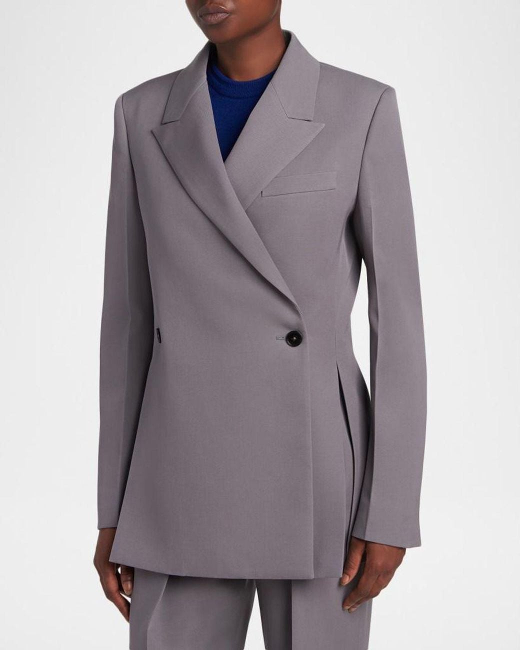 Jil Sander Purple Side Slits Double-Breasted Blazer Jacket