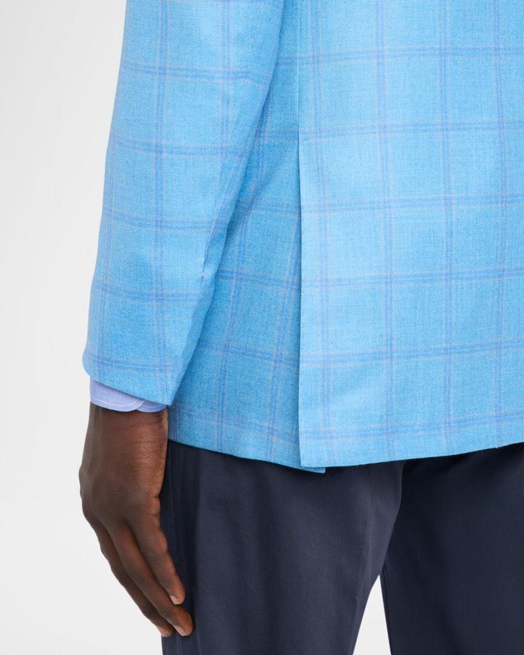 Kiton Blue Apos;S Light Windowpane Jacket for men
