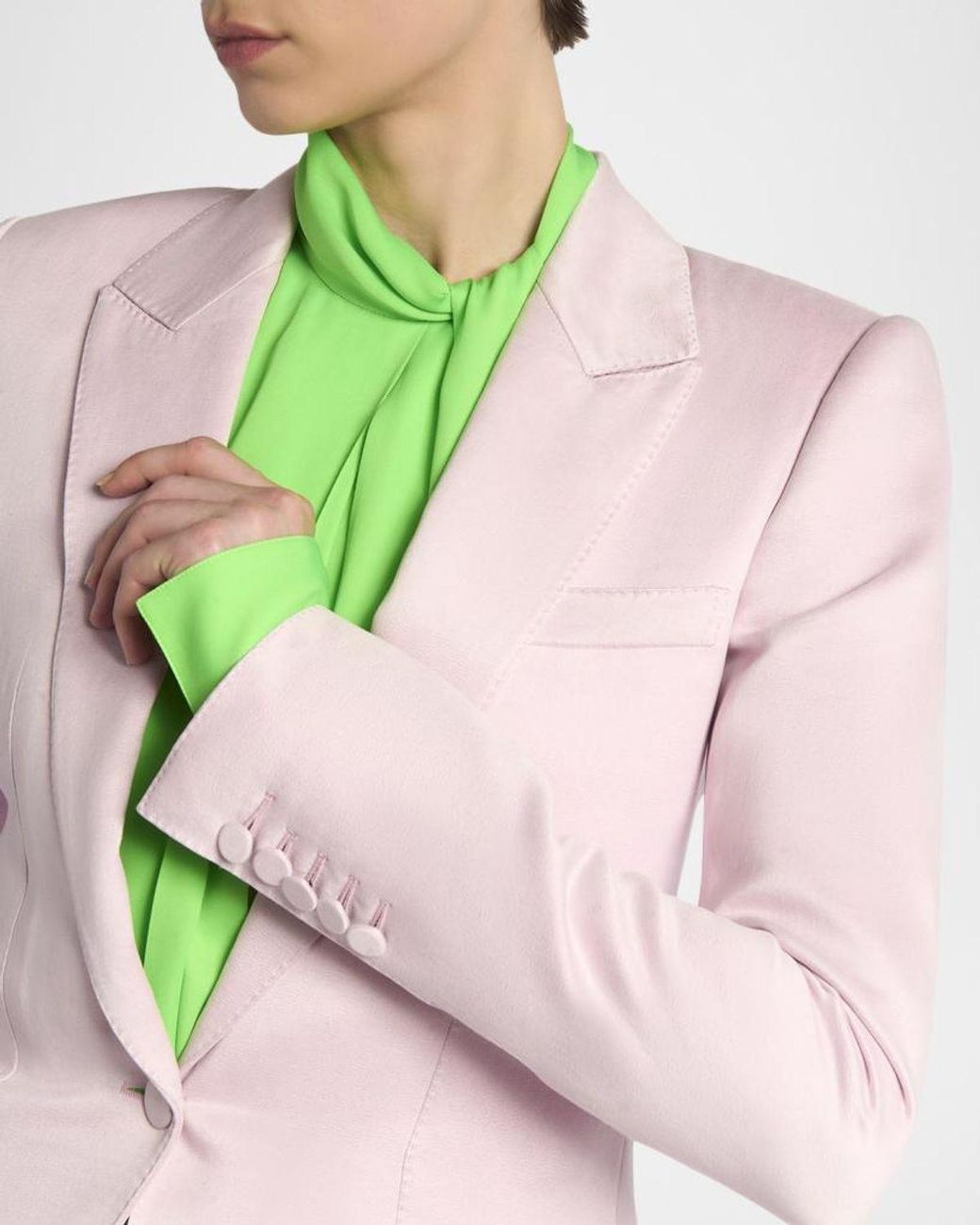 Tom Ford Pink Single-Breasted Silk Blazer Jacket