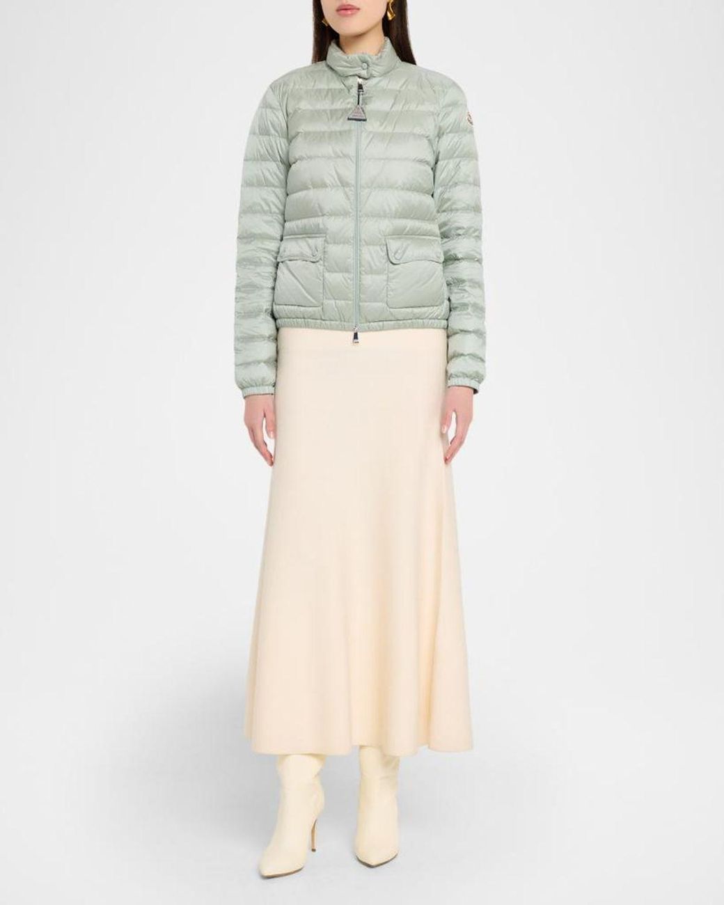 Moncler Gray Lans Short Down Jacket