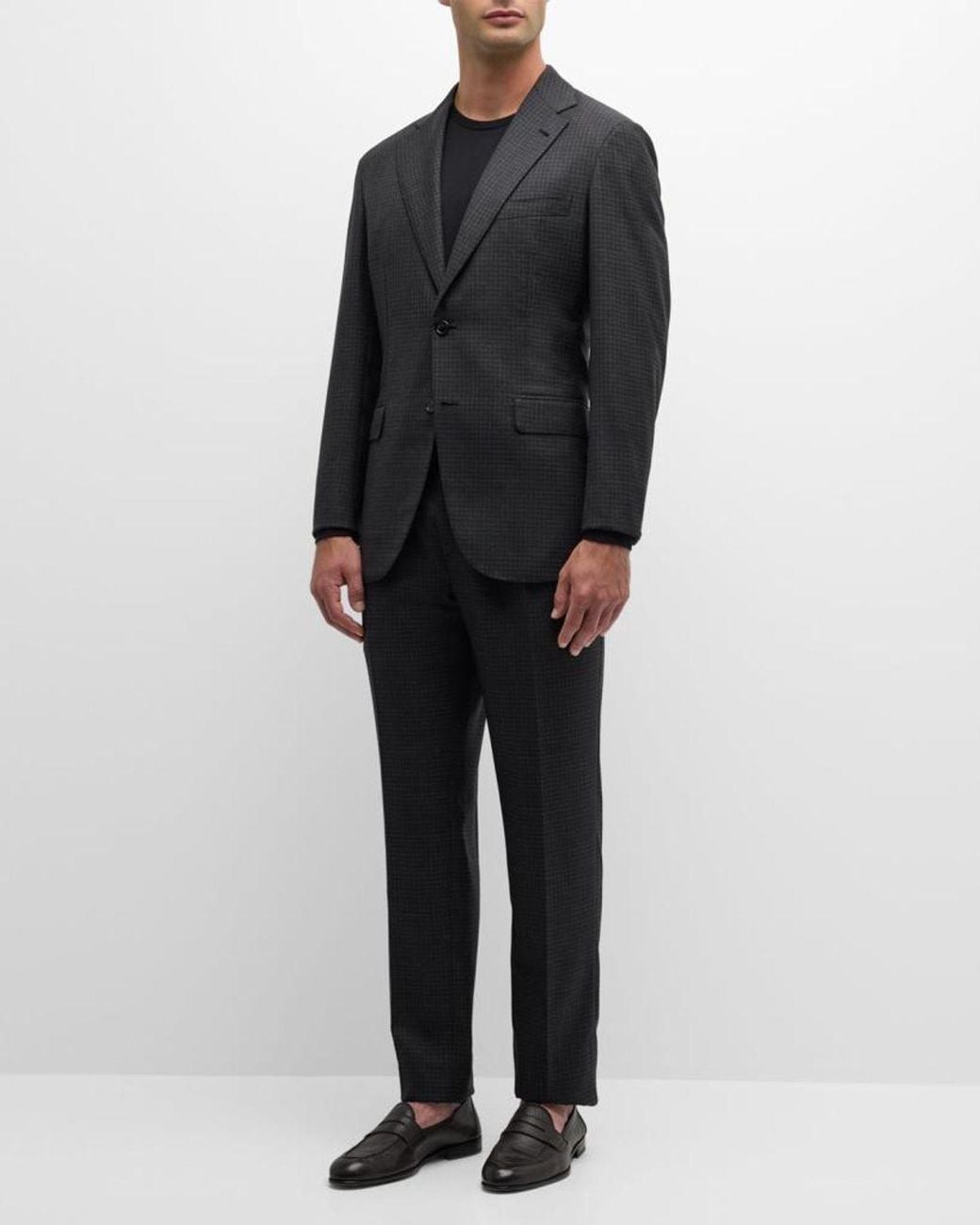 Brioni Black Apos;S Wool Houndstooth Suit for men