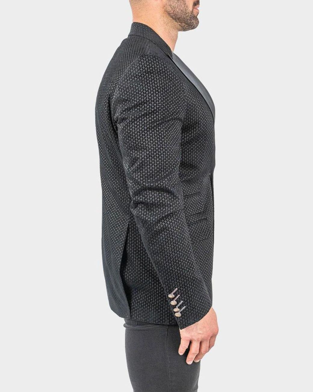 Maceoo Gray One-Button Blazer for men