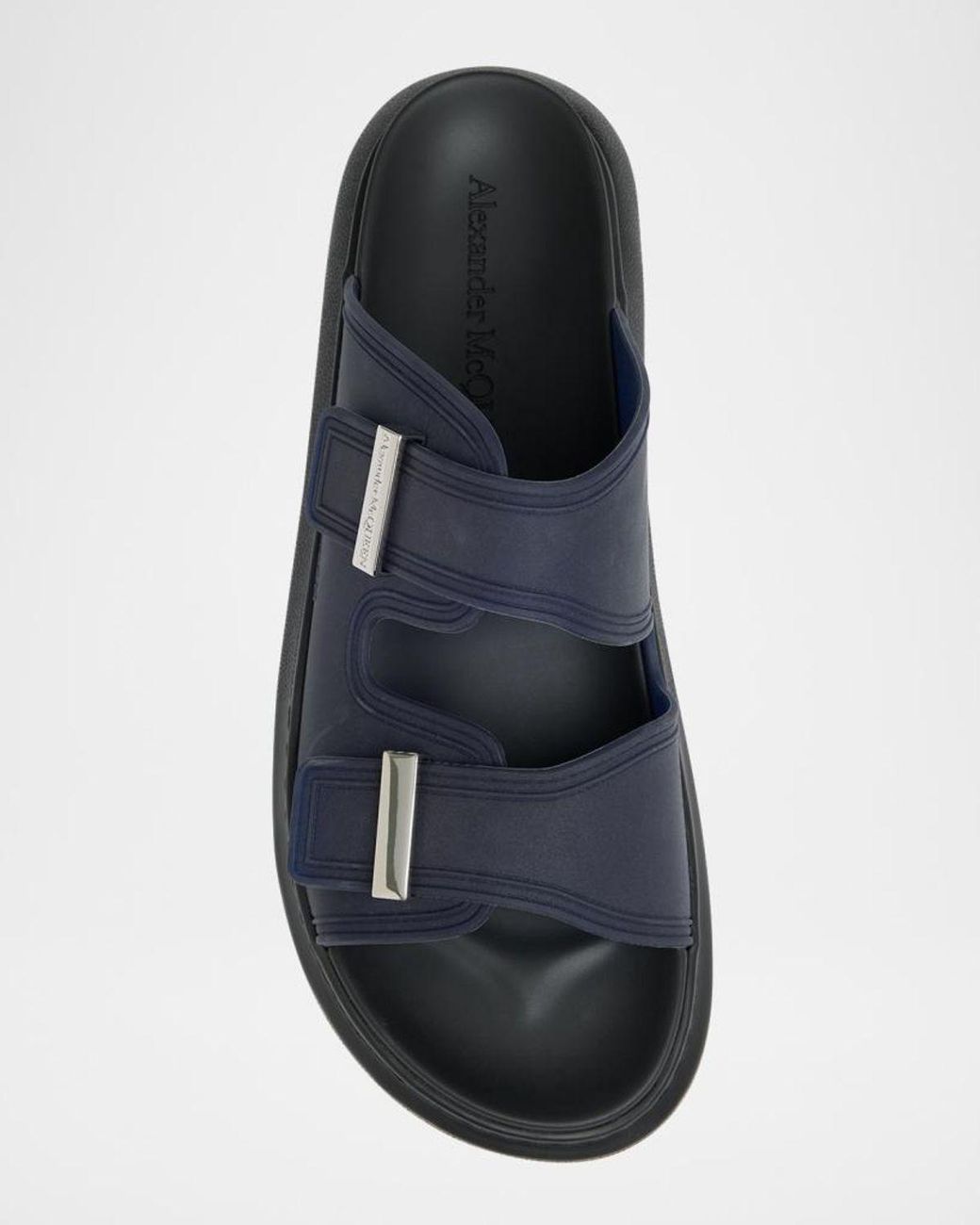 McQueen Blue Apos;S Rubber Double-Buckle Sandals for men