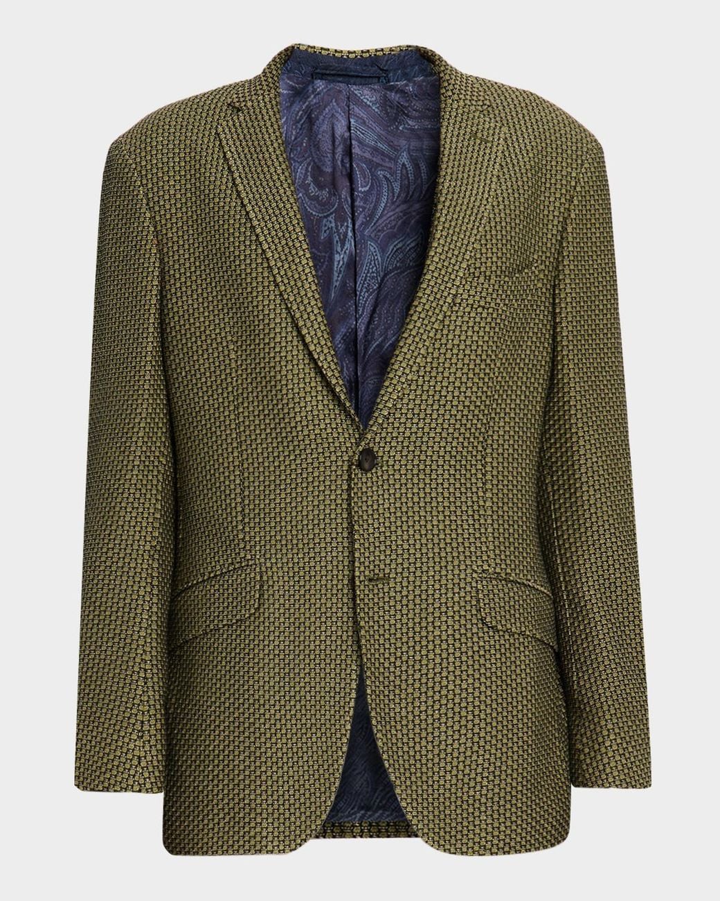 Etro Blue Apos;S Basic Textured Blazer for men