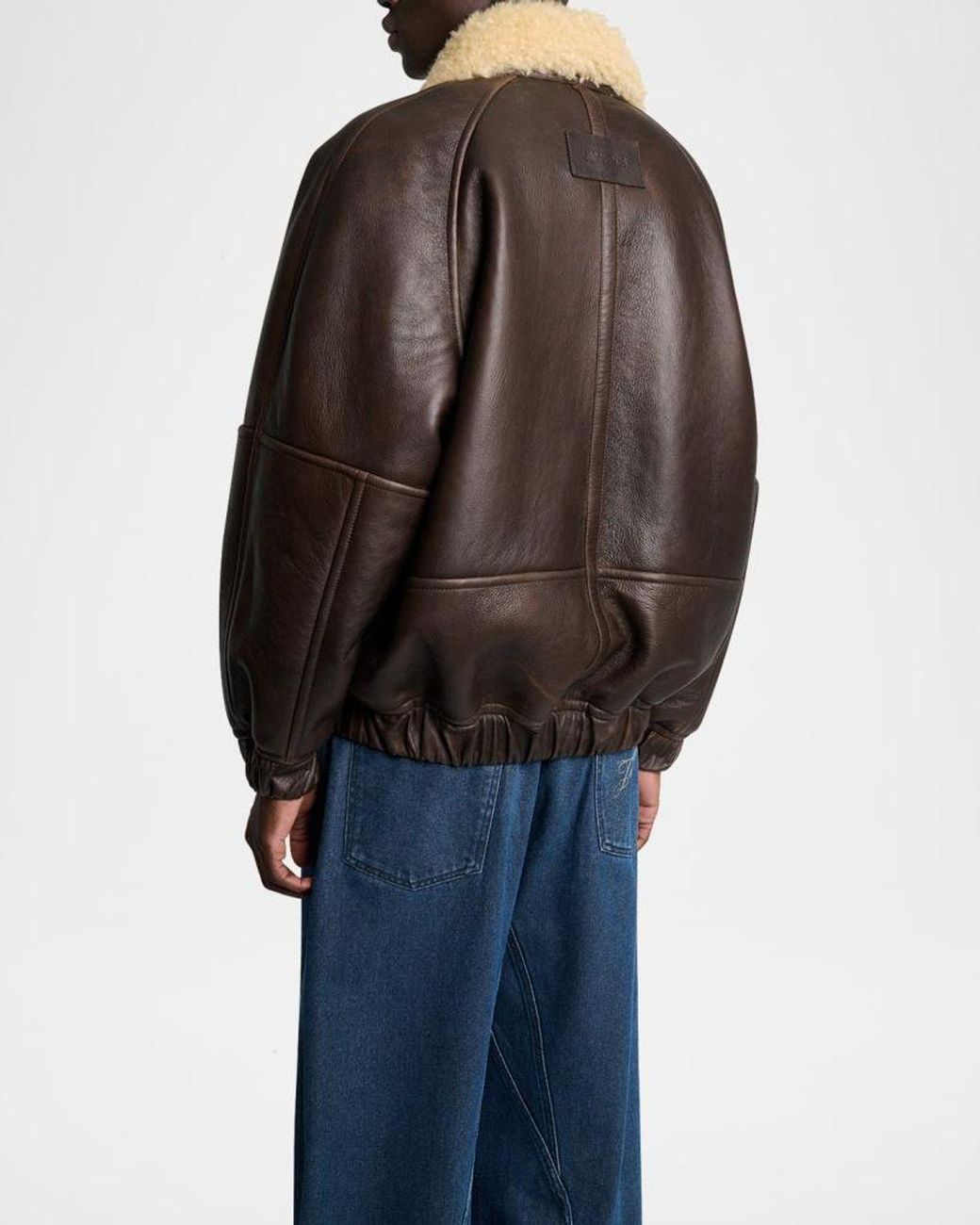 Jacquemus Black Apos;S Leather And Shearling Bomber Jacket for men