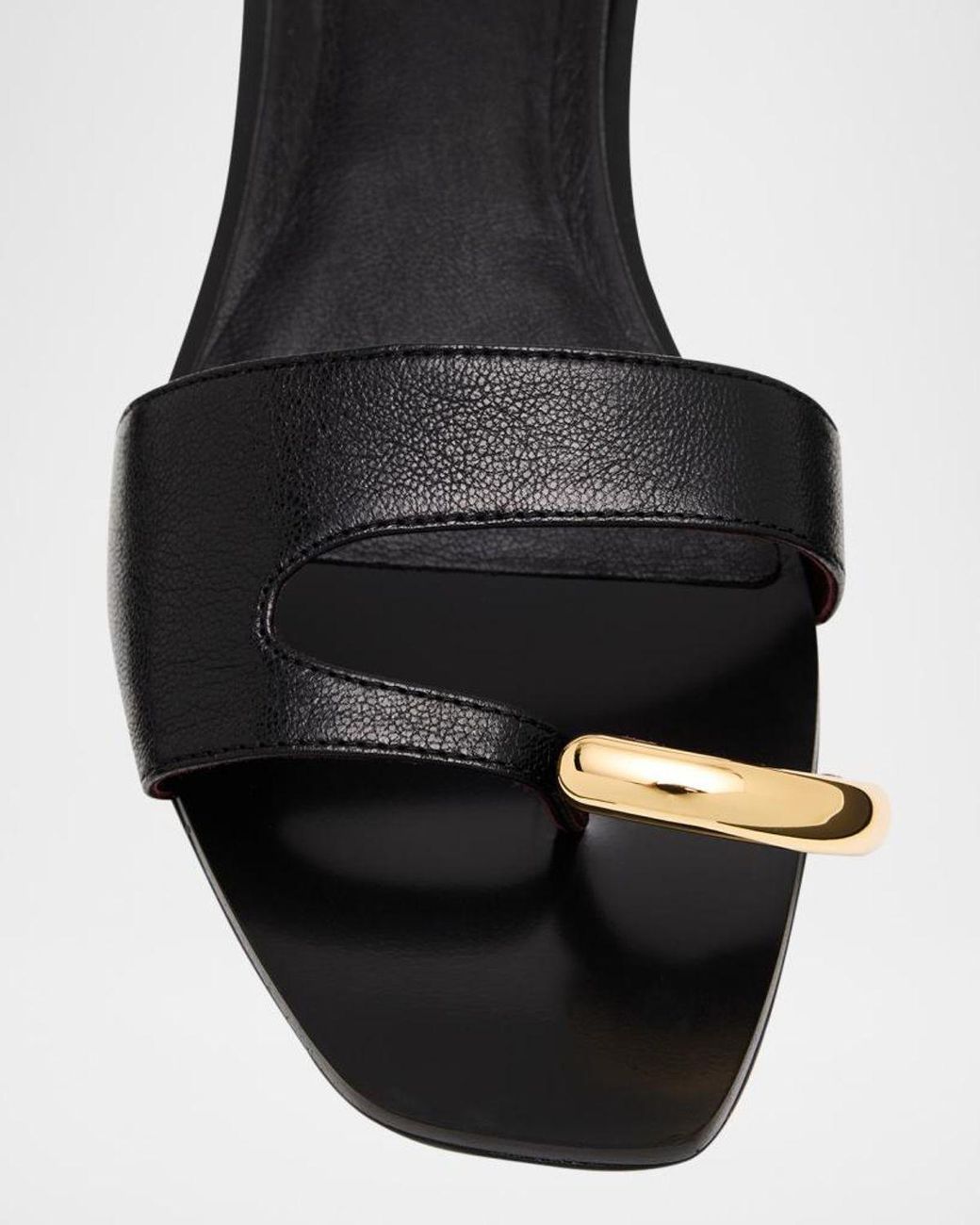Tory Burch Multicolor Pierced Leather Toe Ring Flat Sandals