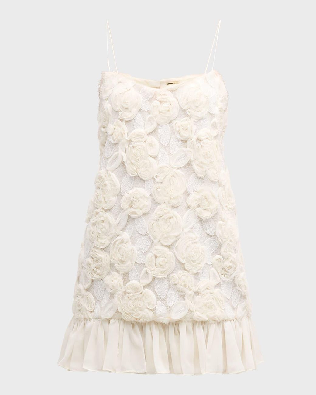 Alexis Blanc Floral Embroidered Pleated-Hem Mini Dress in White | Lyst
