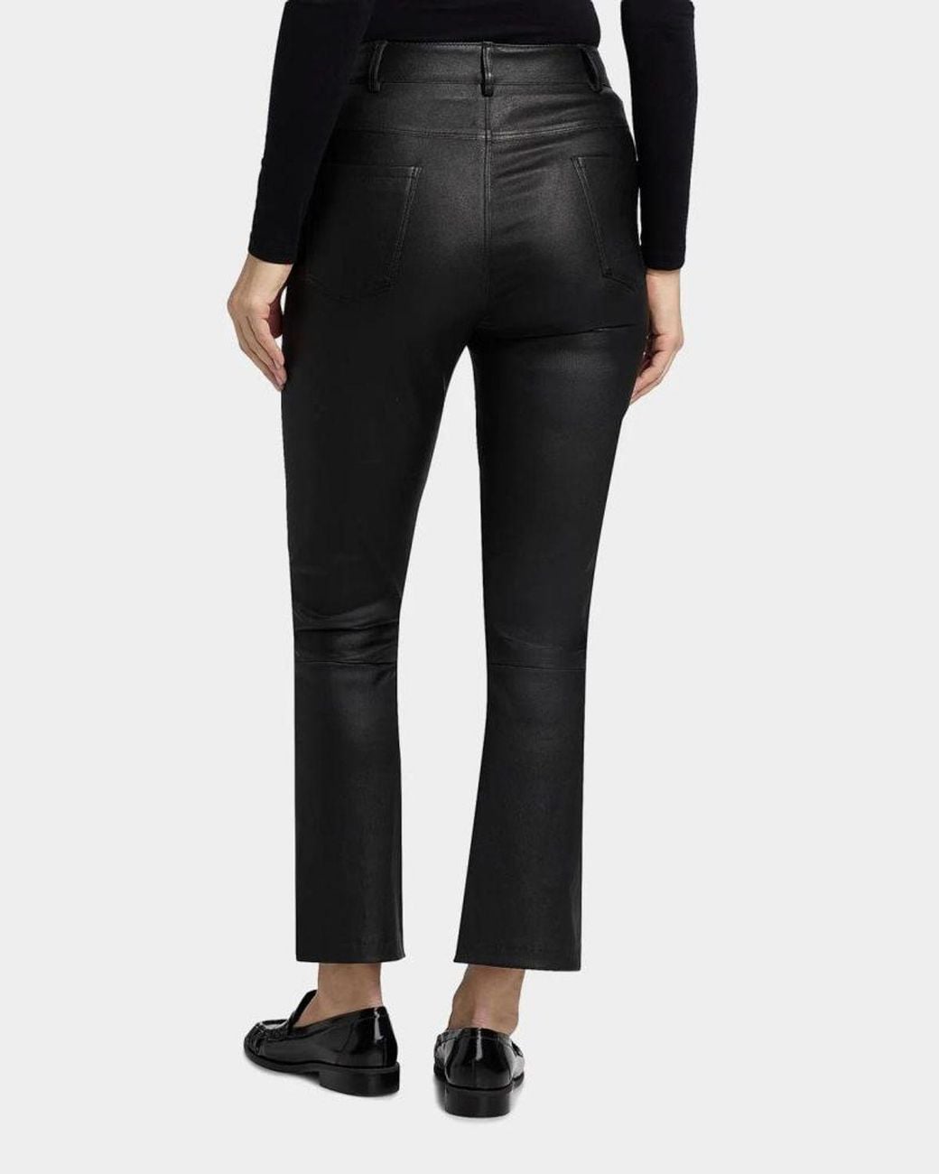 Lamarque Black Faris Leather Flare Pants