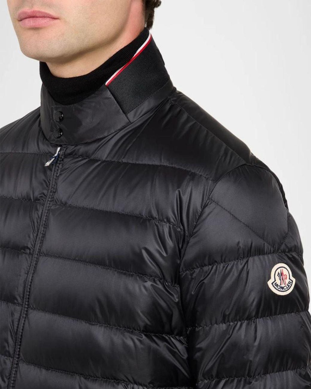 Moncler Black Apos;S Rigel Quilted Down Biker Jacket for men