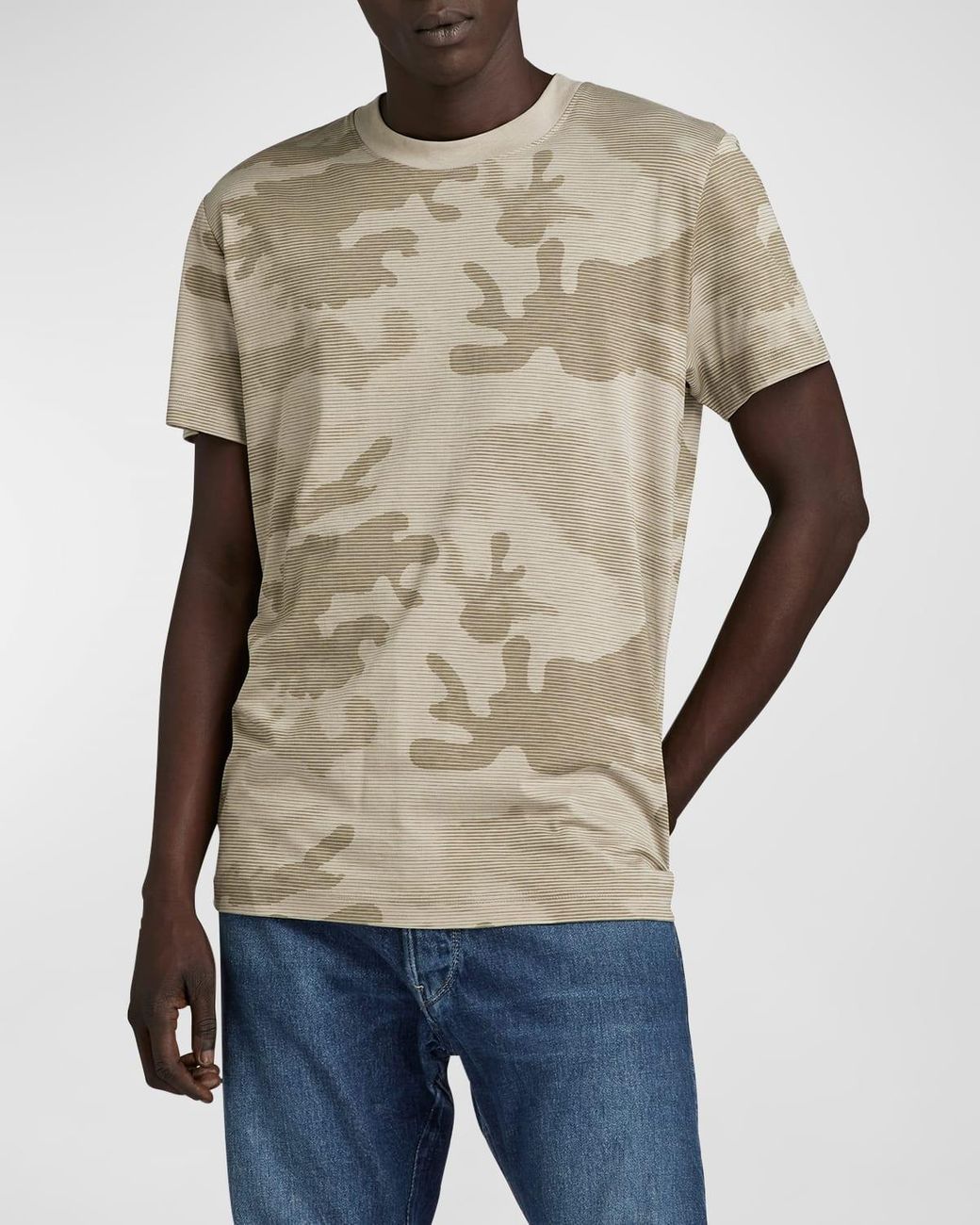 G-Star RAW Mne's Line Camo T-shirt in Natural for Men | Lyst