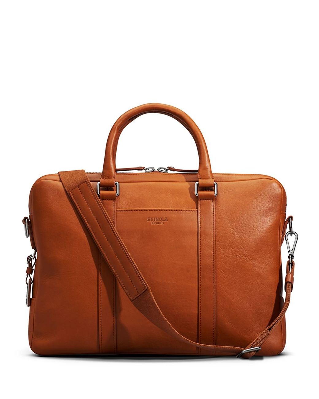 Shinola Slim Leather Computer Briefcase in Brown for Men Lyst