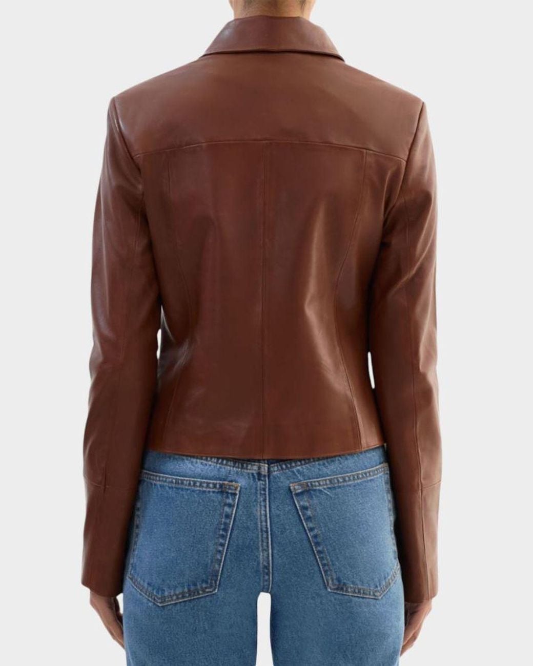 Lamarque Brown Oceana Fitted Leather Jacket