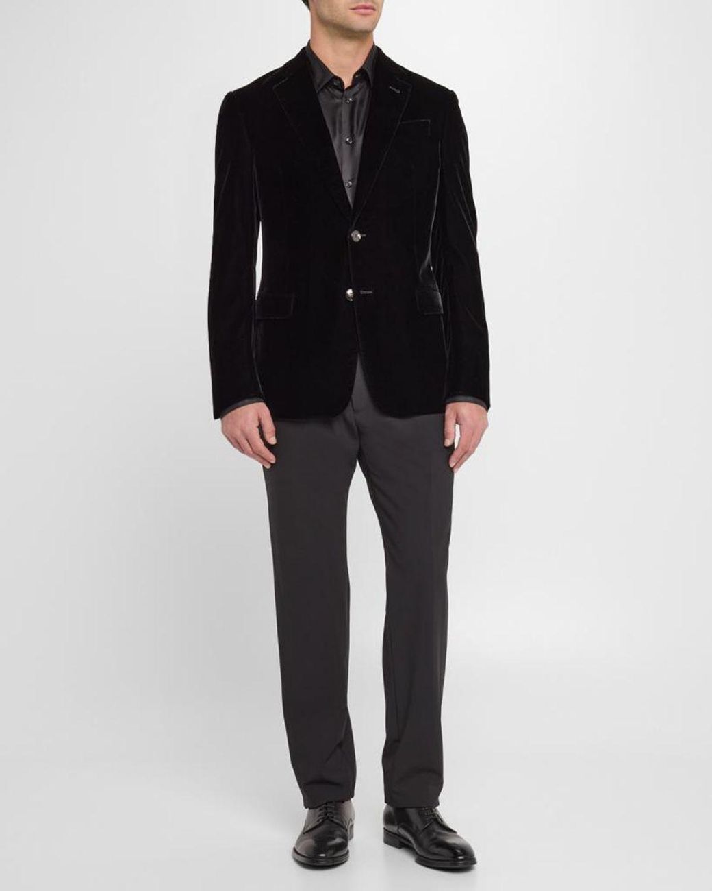 Giorgio Armani Black Apos;S Velvet Notch Lapel Dinner Jacket for men