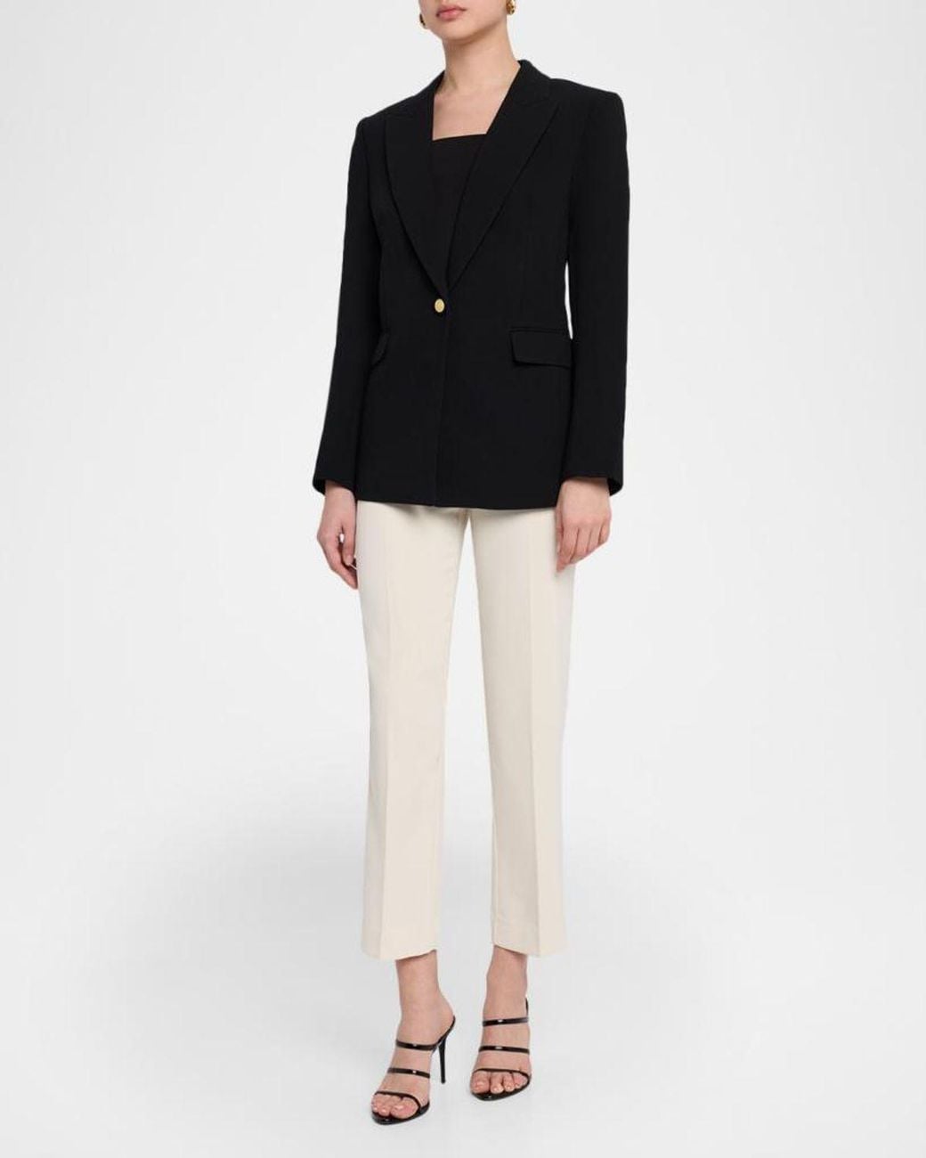 Kobi Halperin Black Rue Single-Button Crepe Jacket