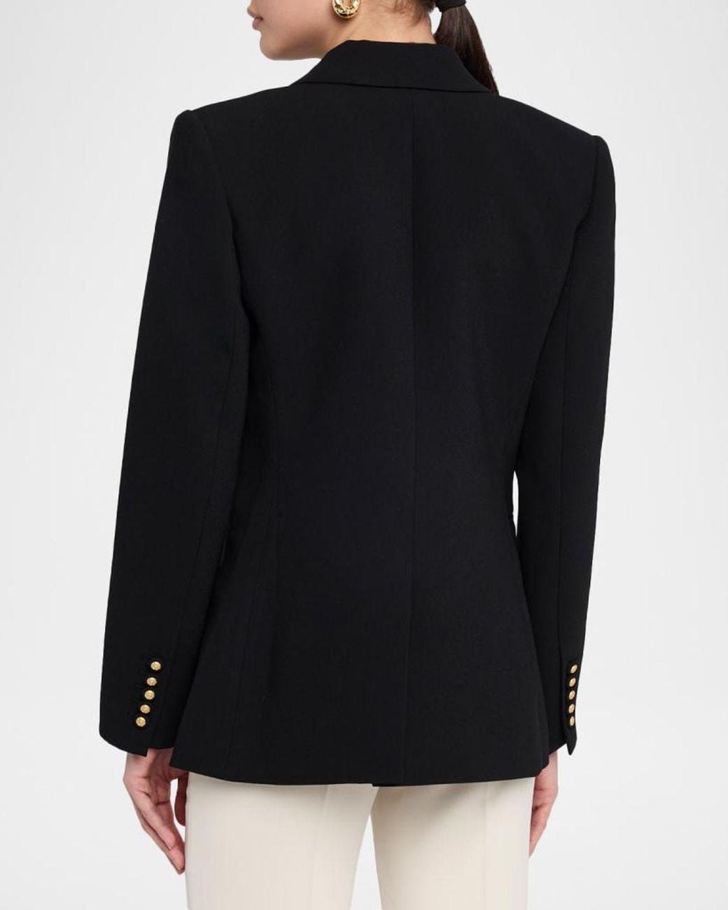 Kobi Halperin Black Rue Single-Button Crepe Jacket