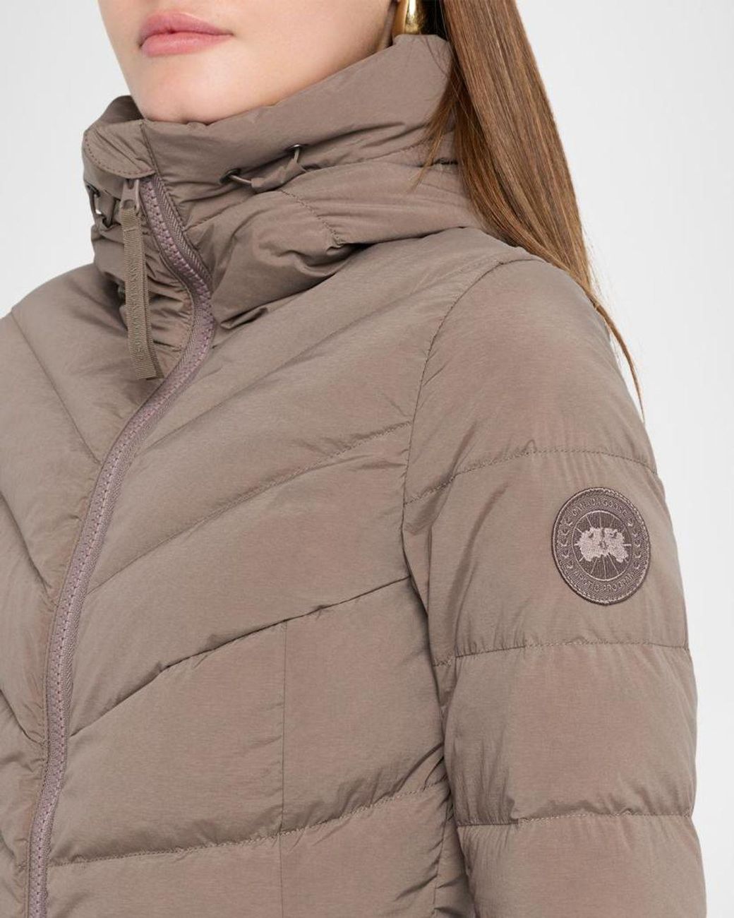 Canada Goose Brown Clair Hooded Down Puffer Jacket