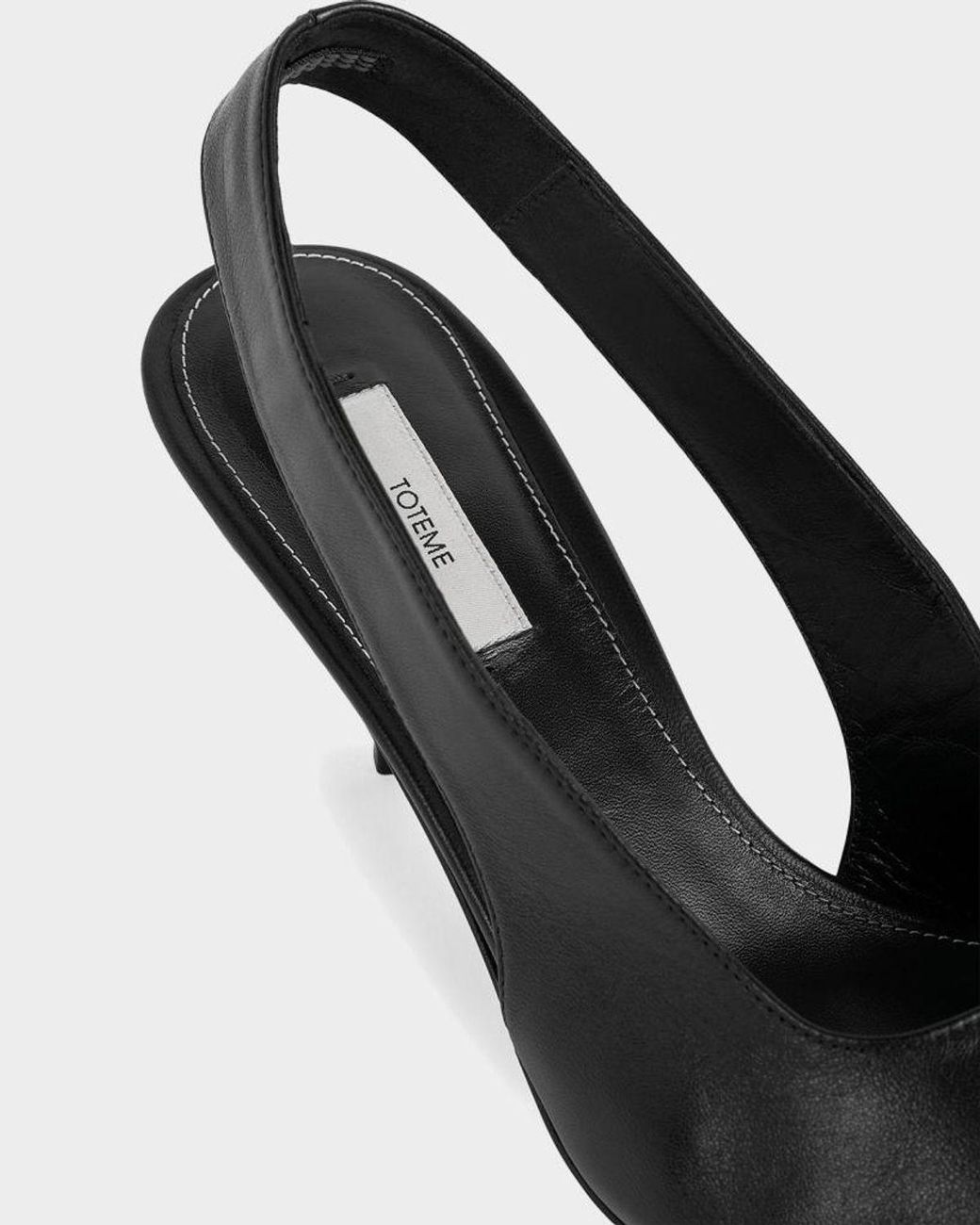 Totême Black Leather Slingback Pumps