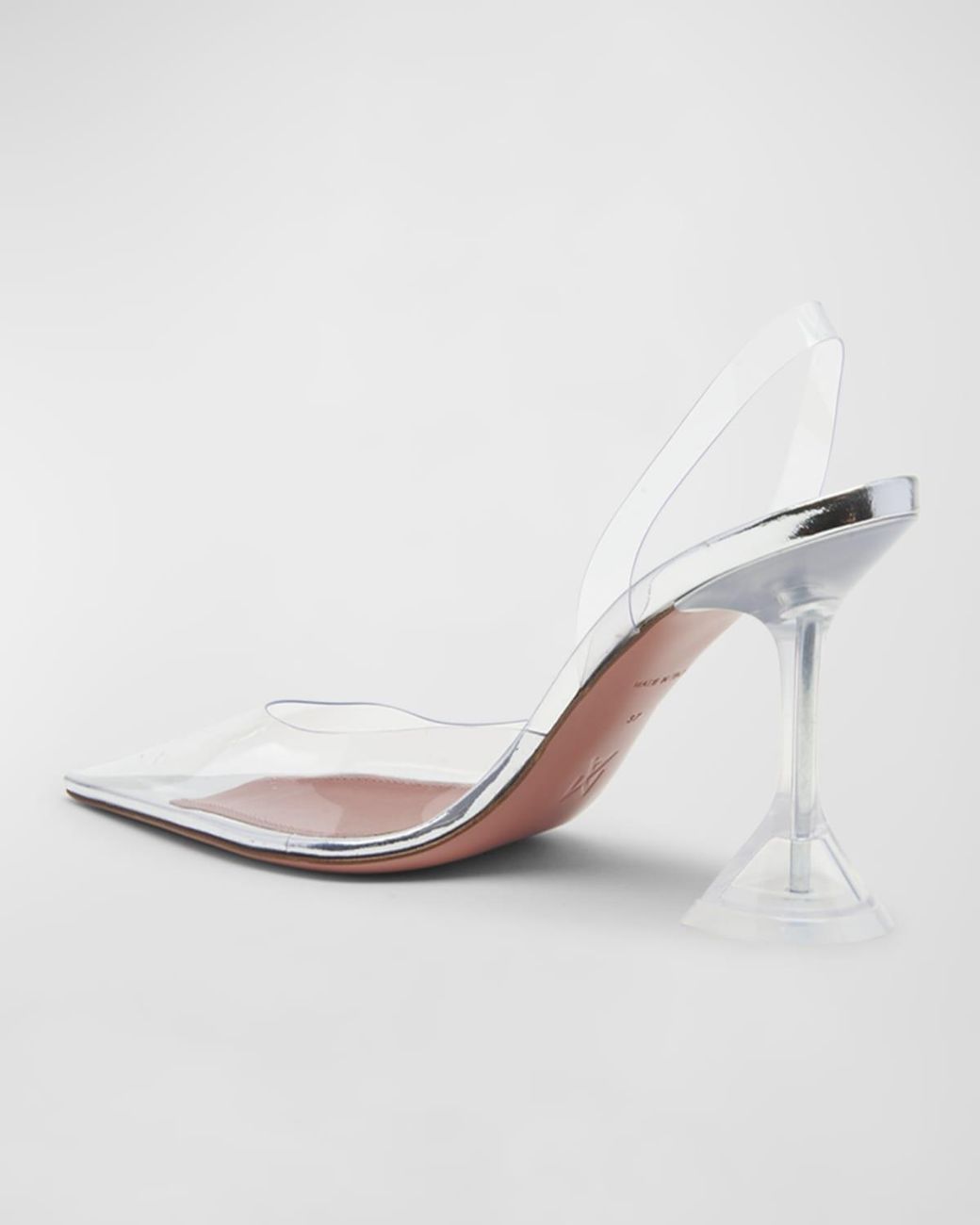 AMINA MUADDI Holli Clear Slingback Pumps in White | Lyst