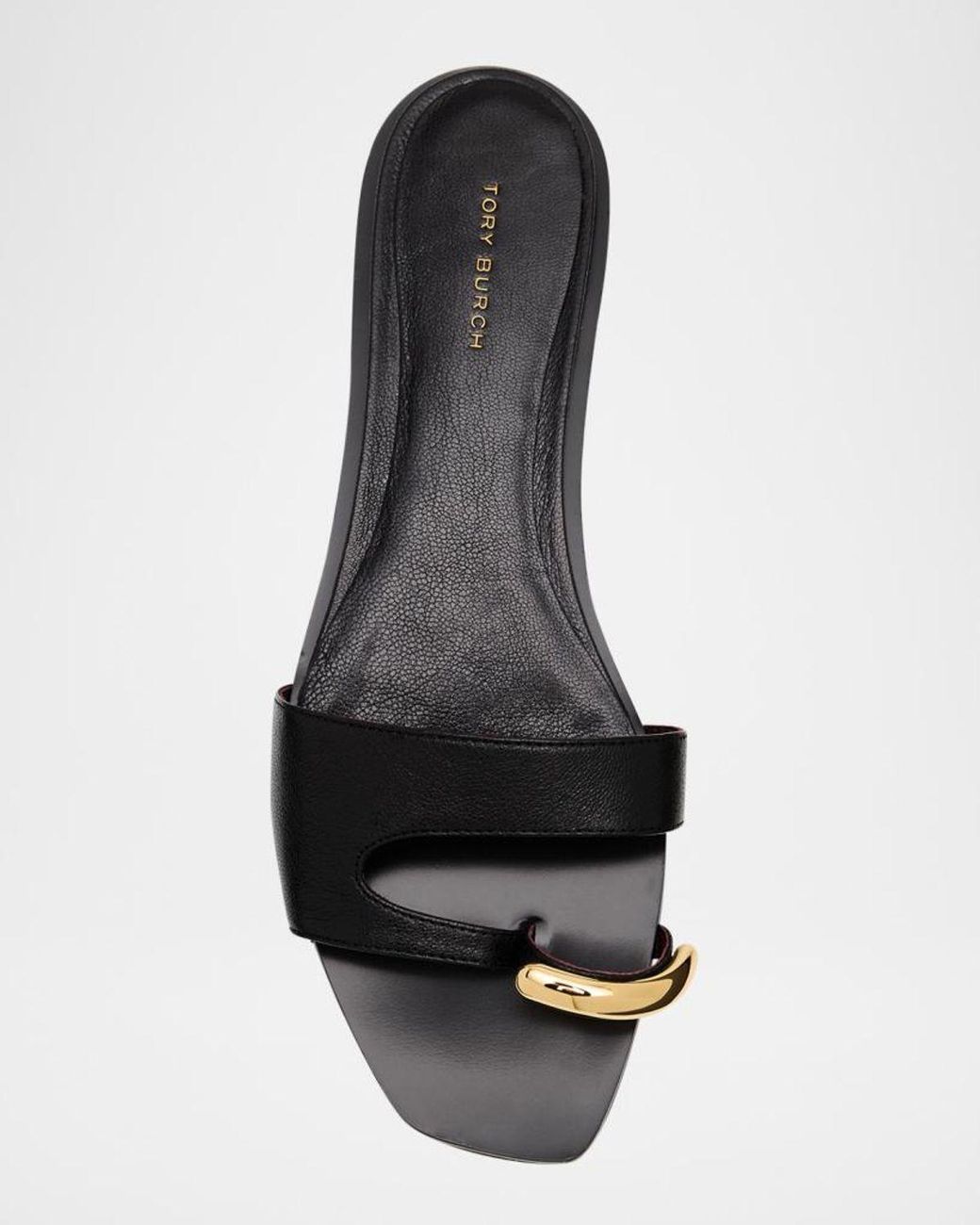 Tory Burch Multicolor Pierced Leather Toe Ring Flat Sandals