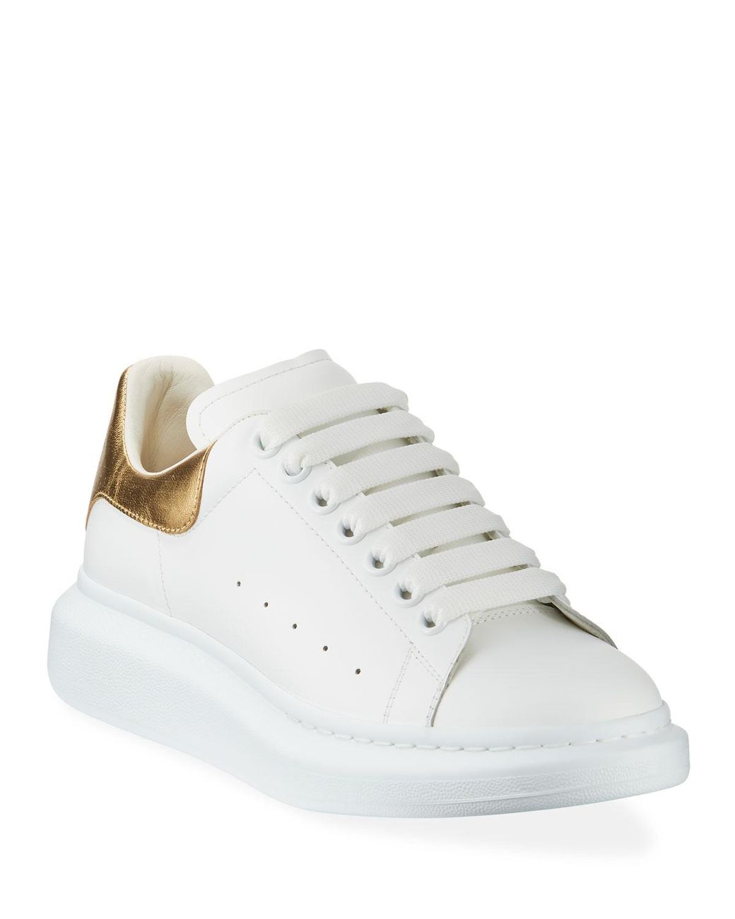 alexander mcqueen sneakers white gold
